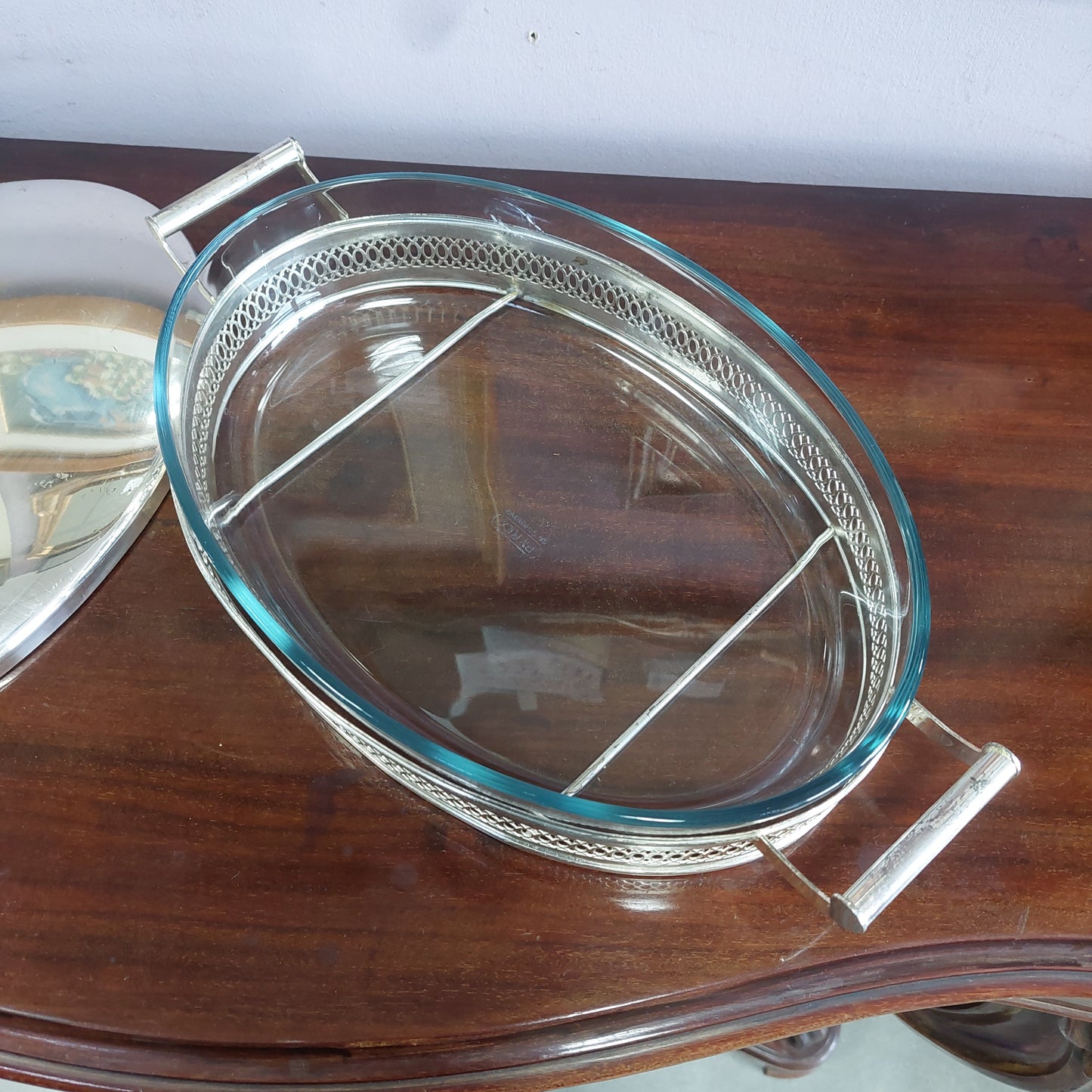 Pirofila Pyrex Con Portavivande Silverplated