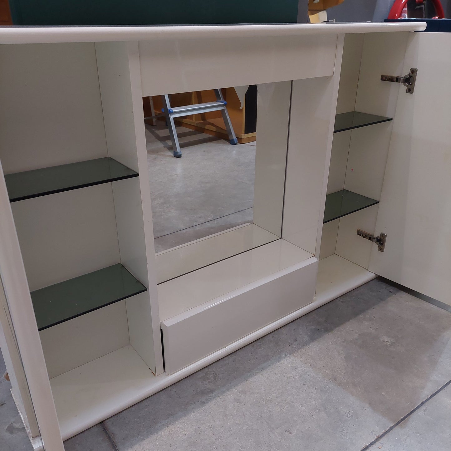 Specchio/mobiletto Bagno Bianco 3/ante