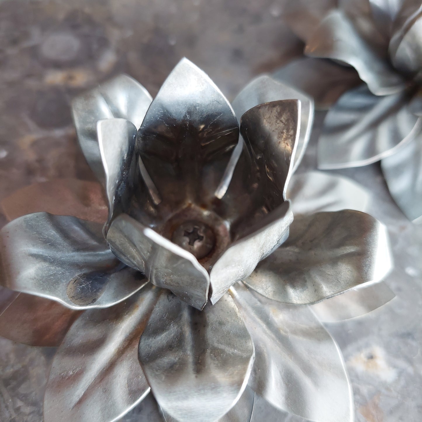 Coppia Portacandele Fiore Metallo