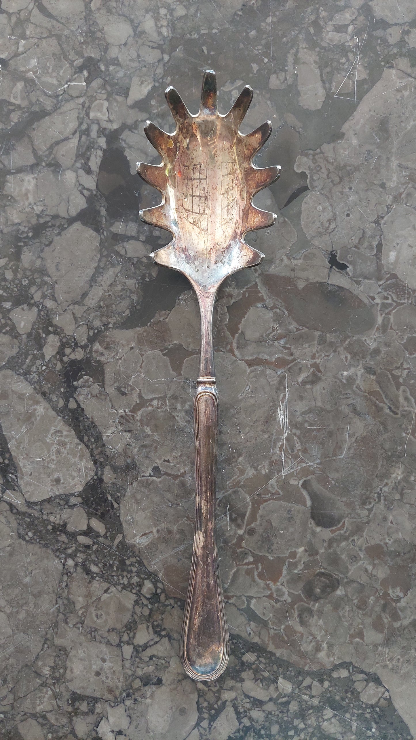 Mestolo Servispaghetti Silver Plated Sheraton Vintage