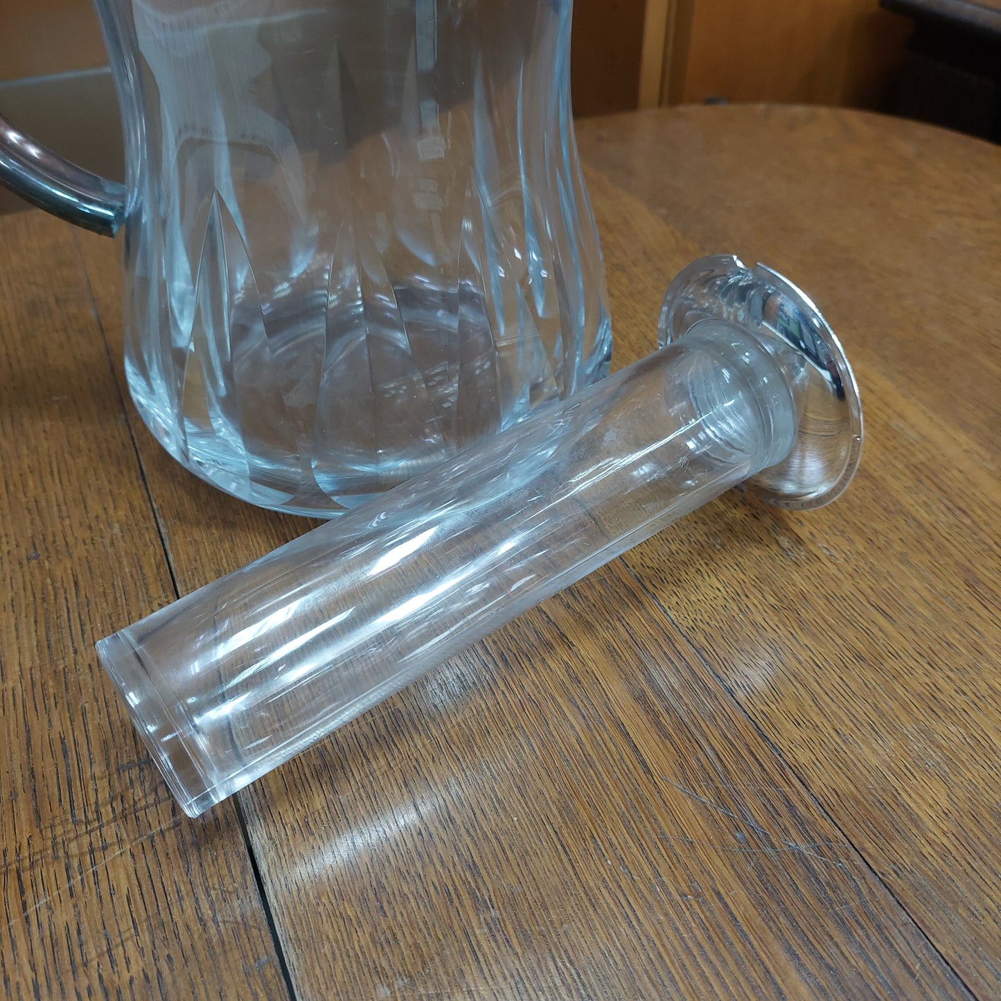 Caraffa Con Portaghiaccio Cristallo/silver Plated