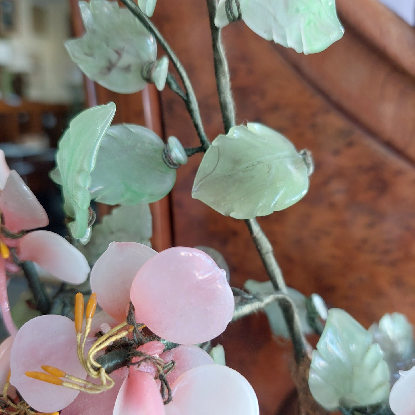Piantina Cinese Foglie E Fiori Vetro H30