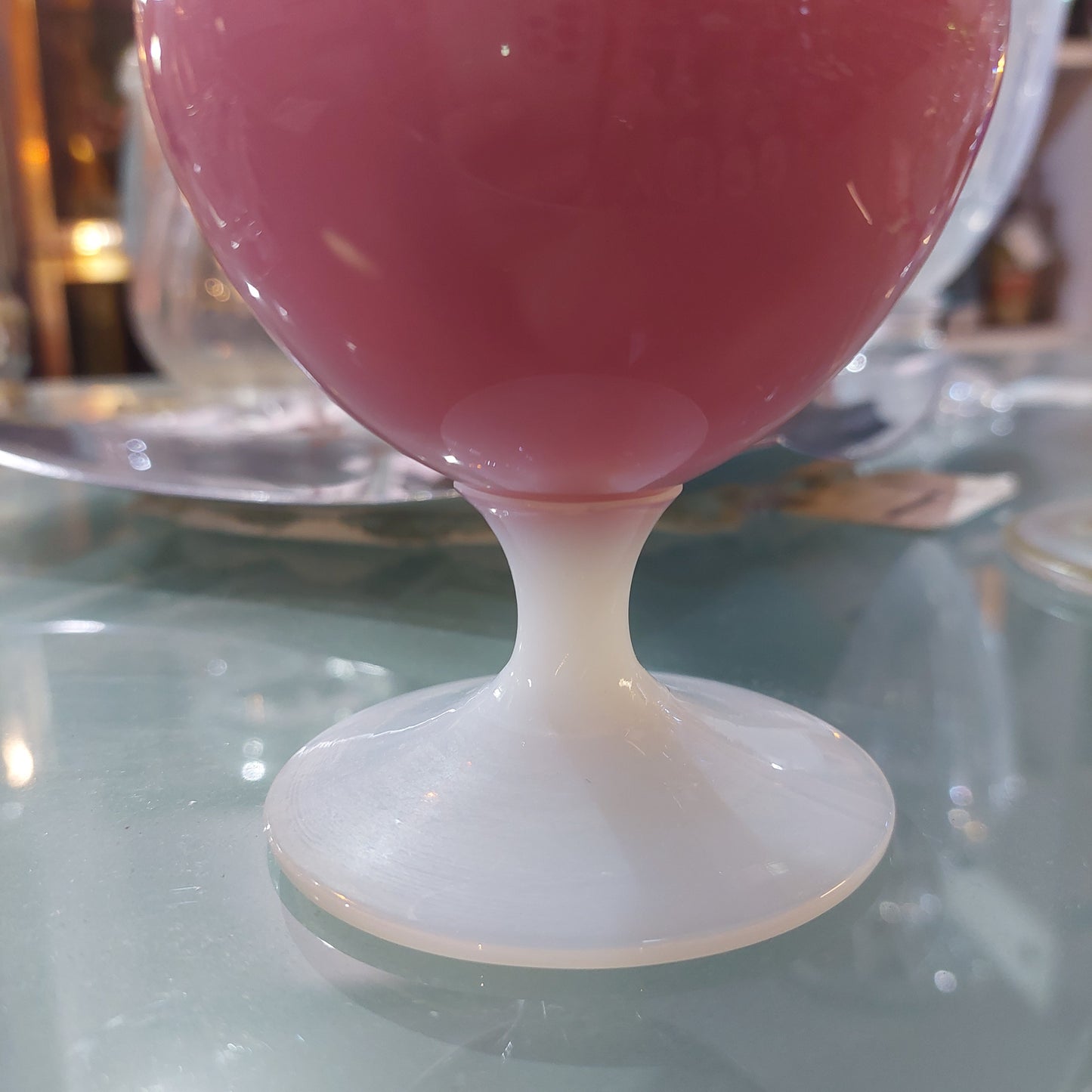 Vaso Portafiori Vetro Di Murano Rosa/bianco