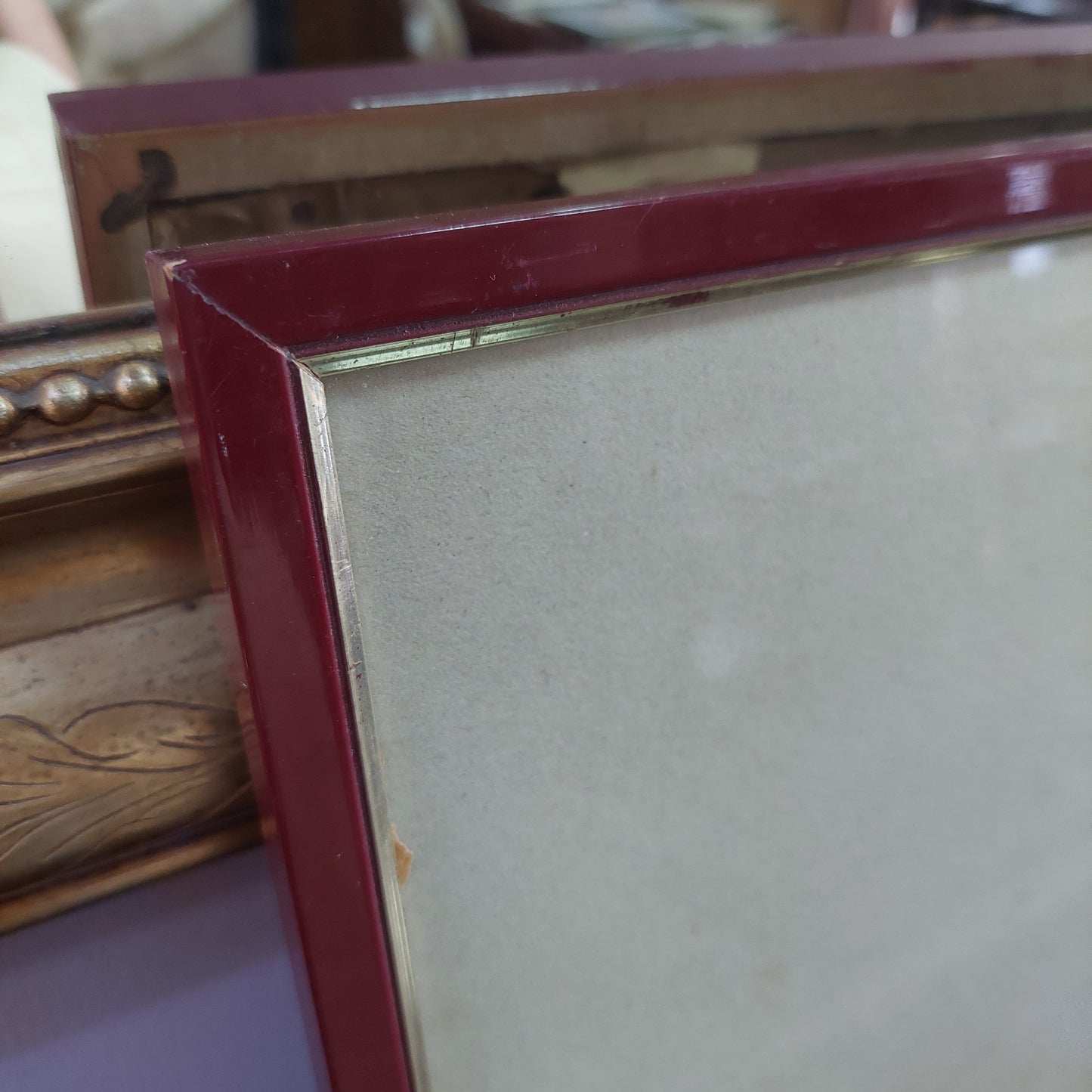 Cornice Legno Bordeaux Oro Cm37x52