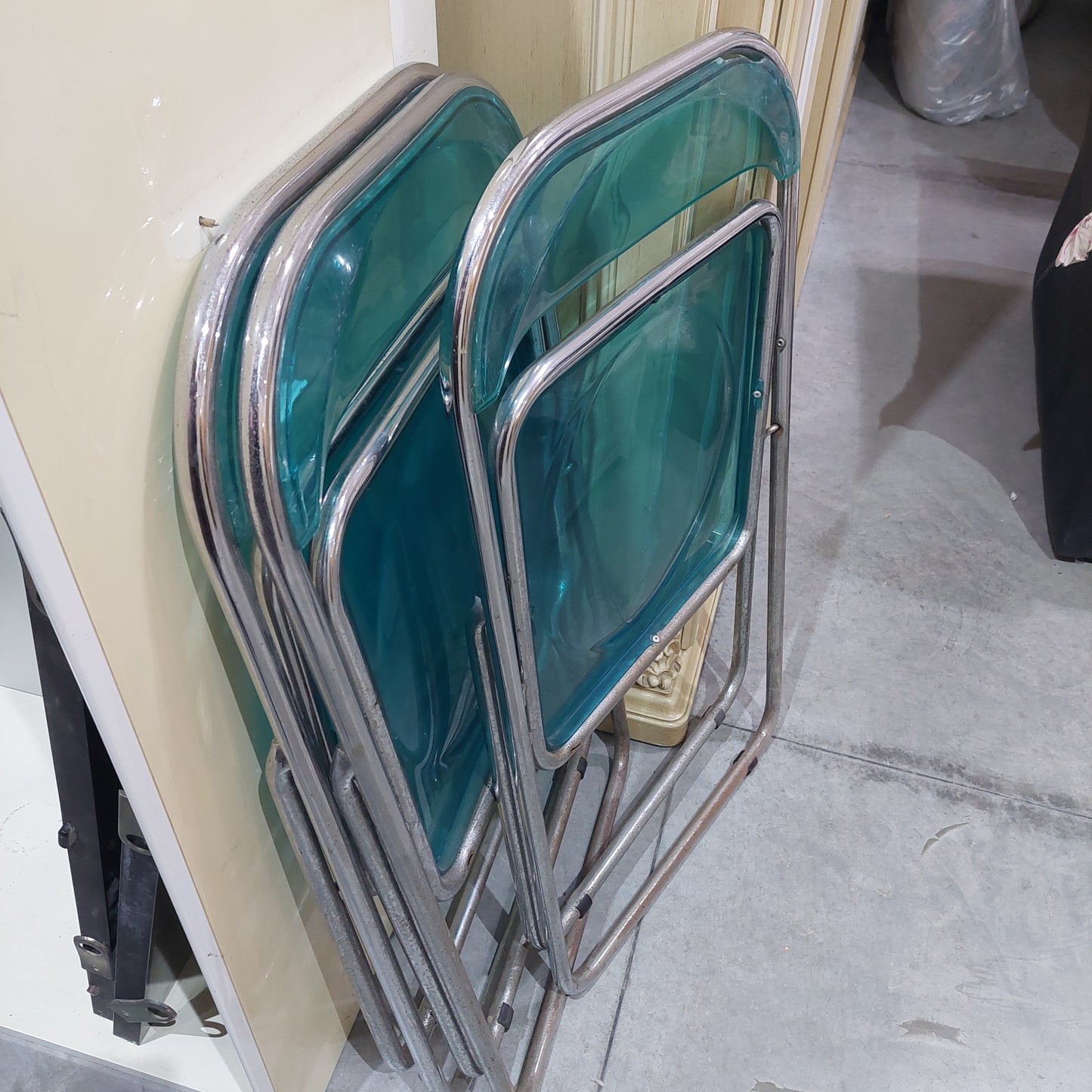 Sedia Metallo Plexiglass * Azzurro