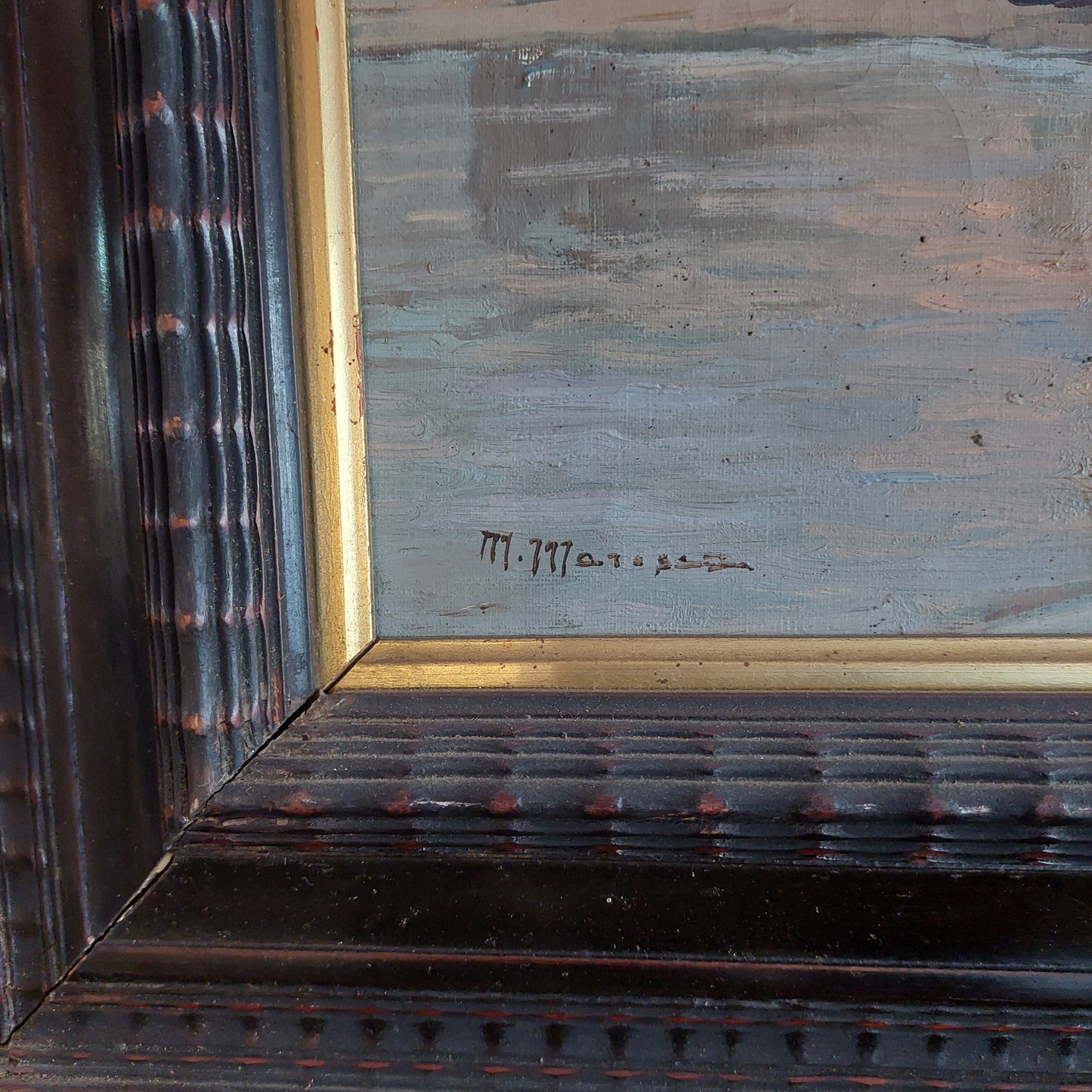 Q/marina Di M. Maresca Cornice Legno Nero/oro Cm70x57