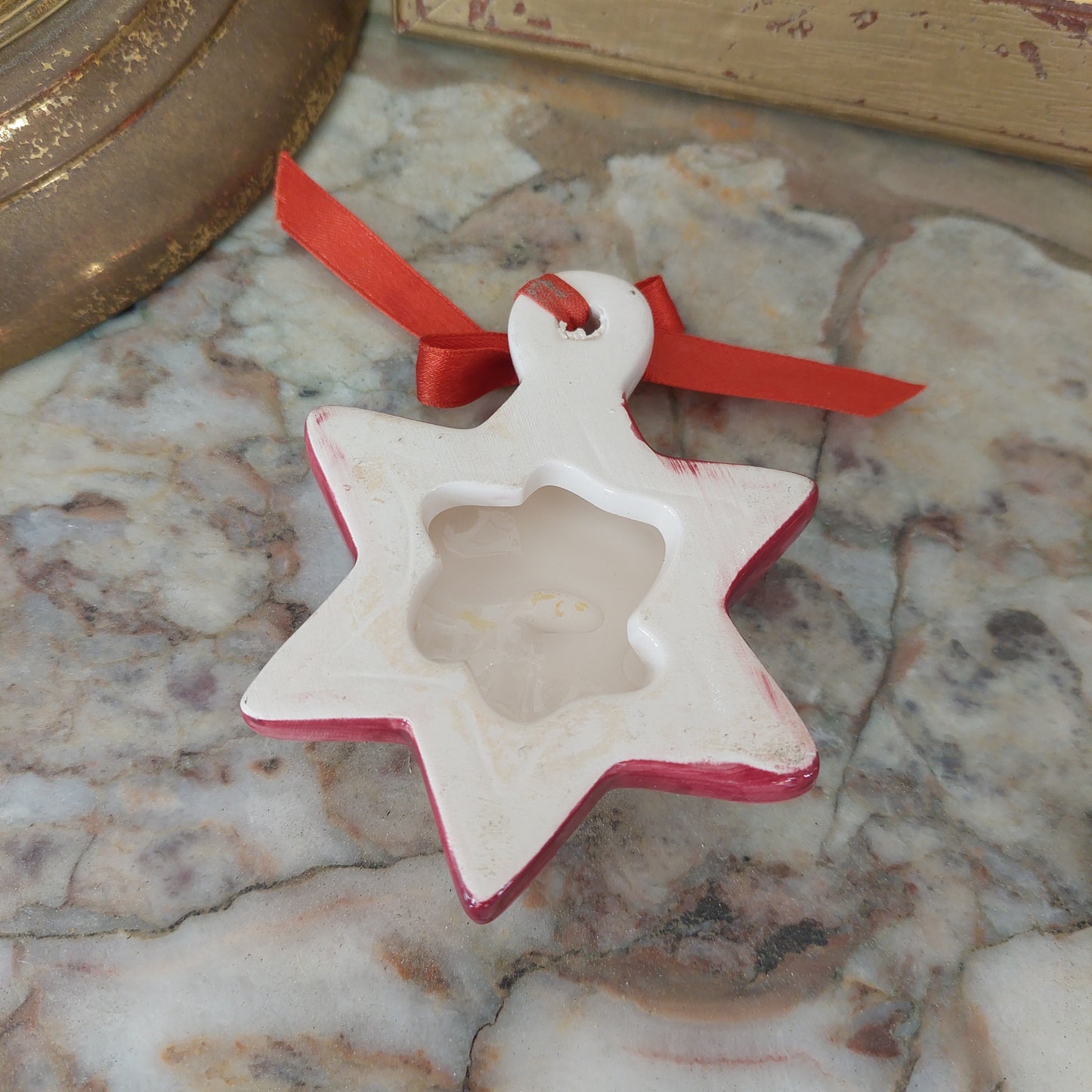 Decoro Di Natale Stella Ceramica