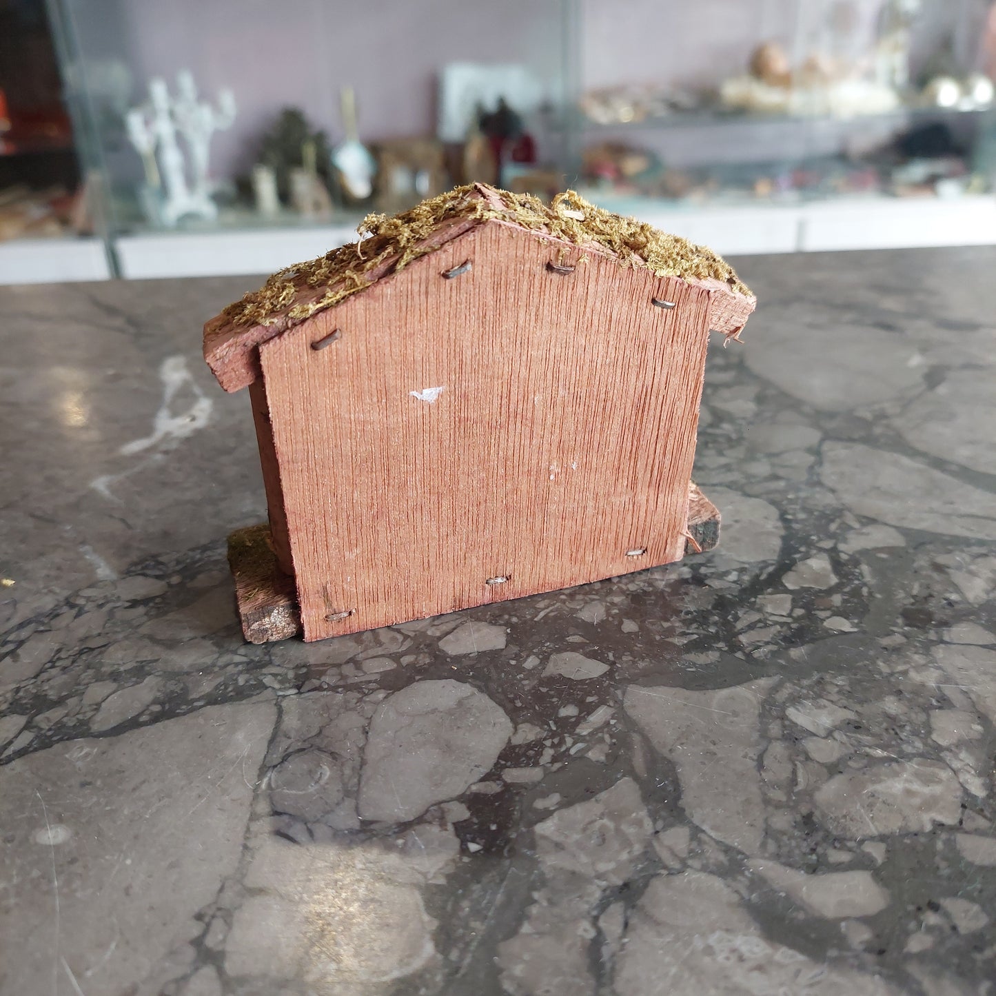 Mini Capanna Presepe Legno E Ceramica