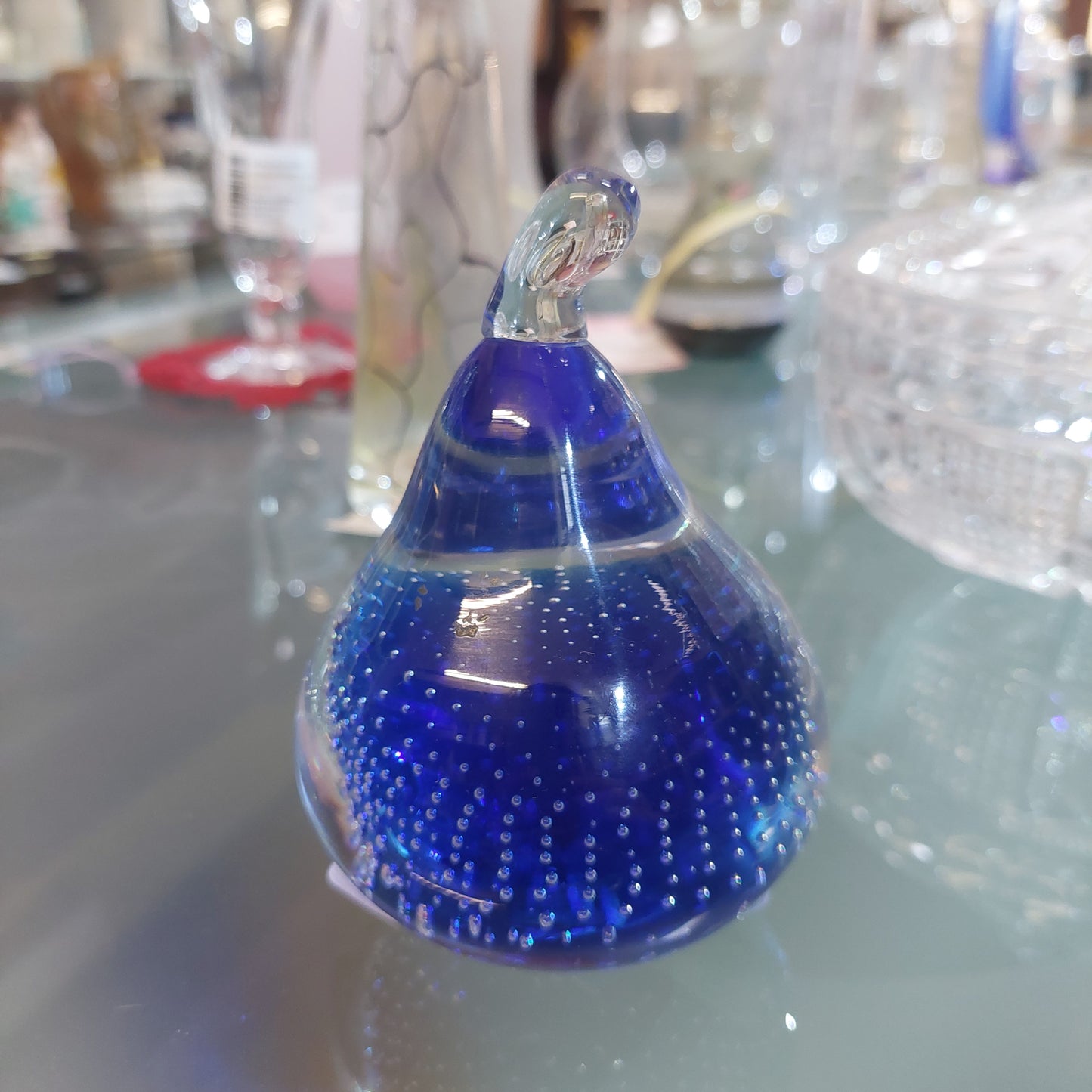 Soprammobile Fermacarte Vetro Di Murano Blu
