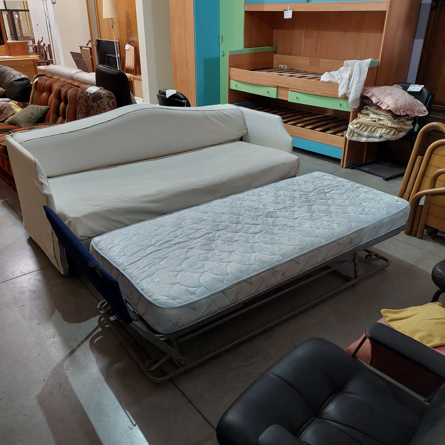 Divano Letto Bianco 2/letti Cm202x89x88h