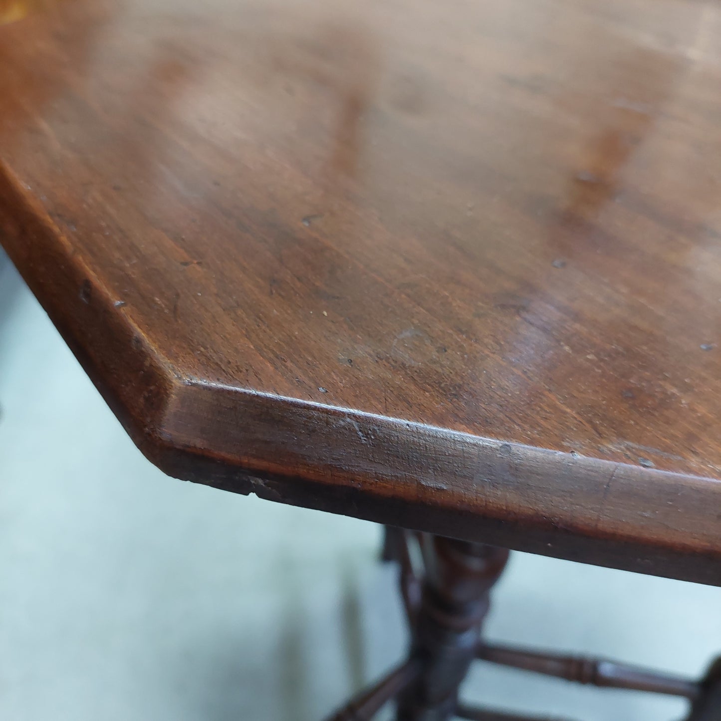 Tavolino Legno Ottagonale Antico D49x63h