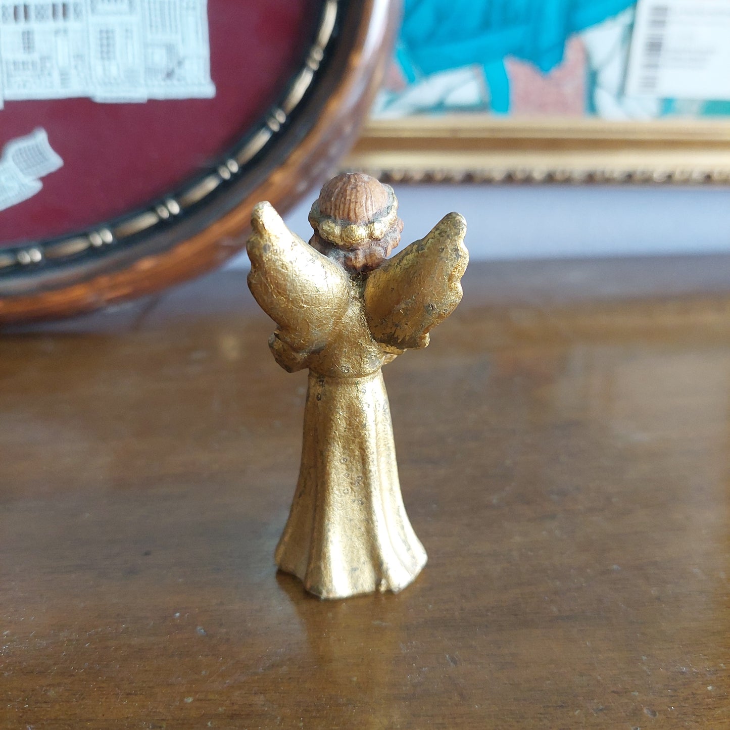 Statuina Antica Angioletto Legno Oro