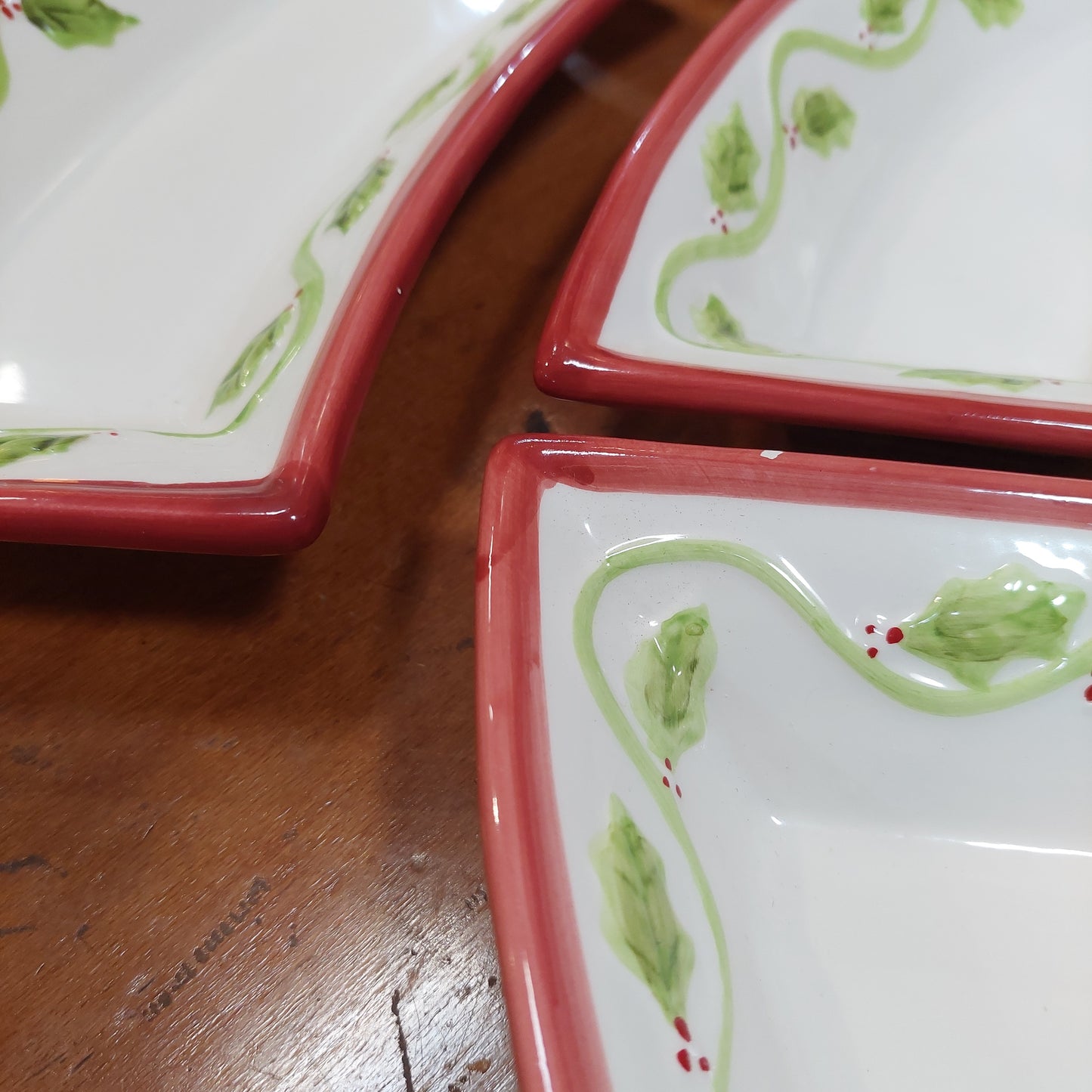 Set/5 Pezzi Antipastiera Porcellana Decoro Foglie
