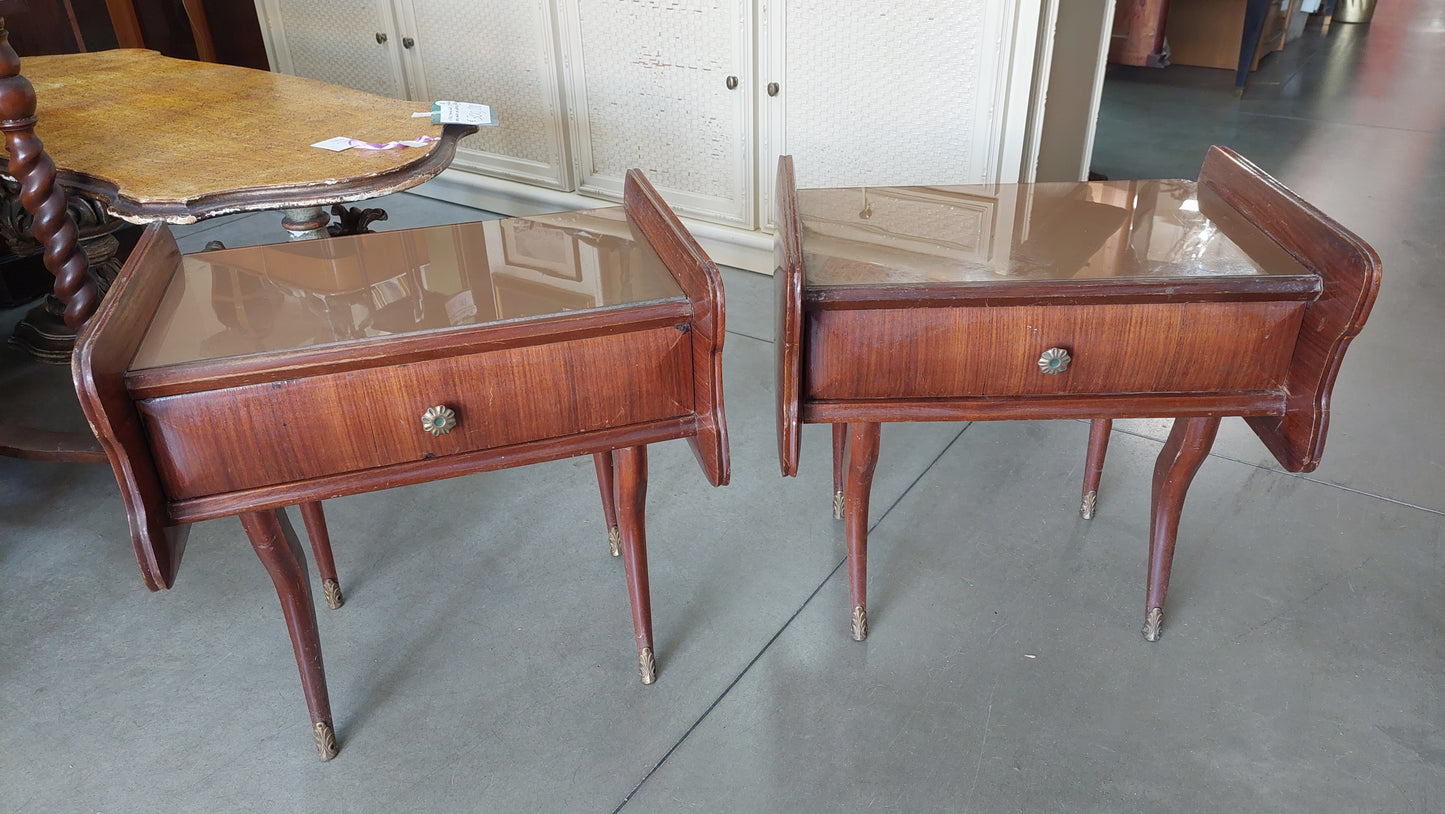 Coppia Comodini Legno Anni 50
