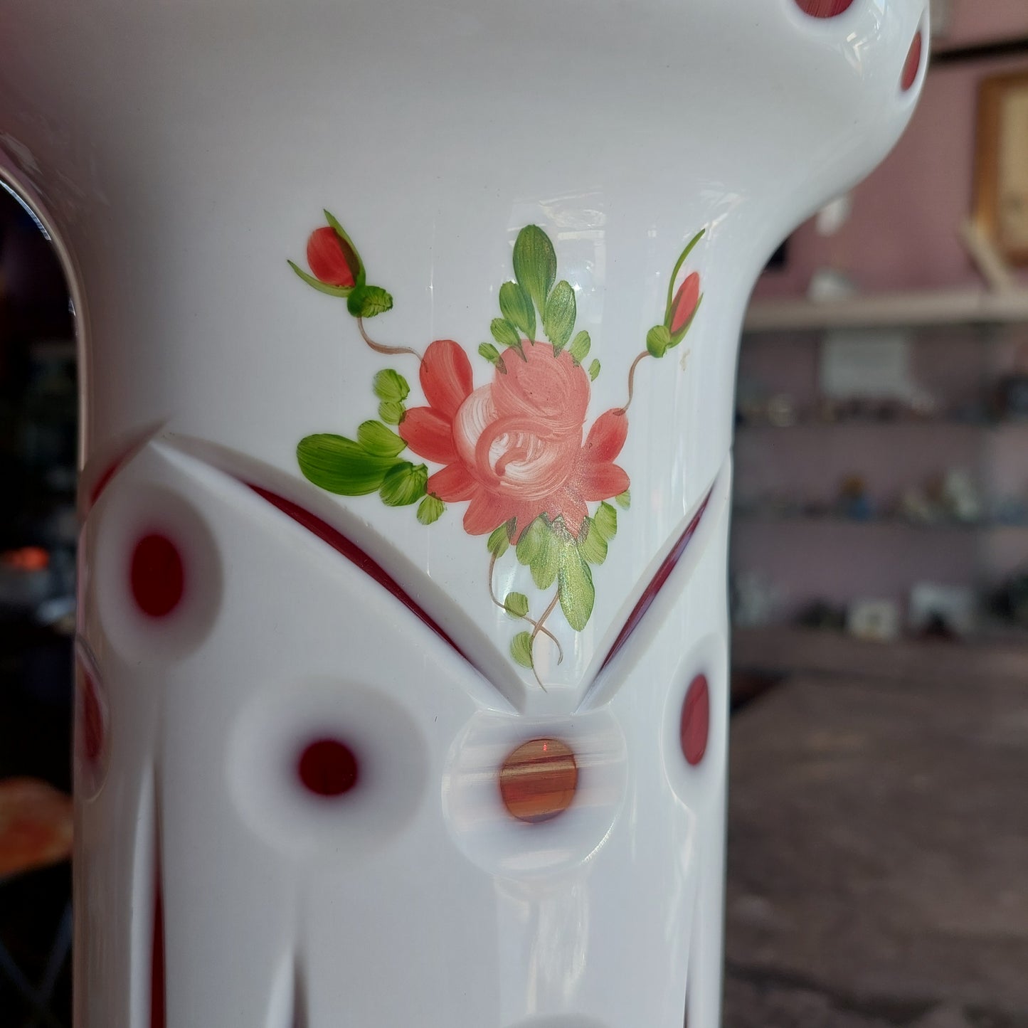 Vaso Cristallo Di Boemia Dipinto Primi 900