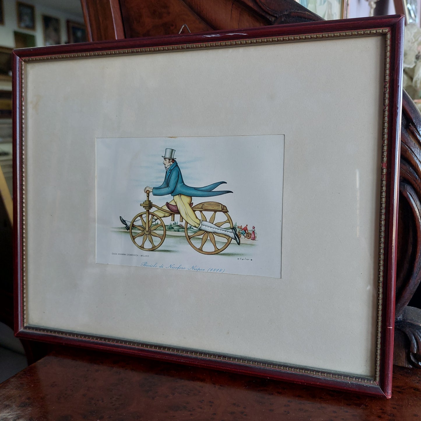 Quadretto Cartolina Vintage Bicicletta D'epoca