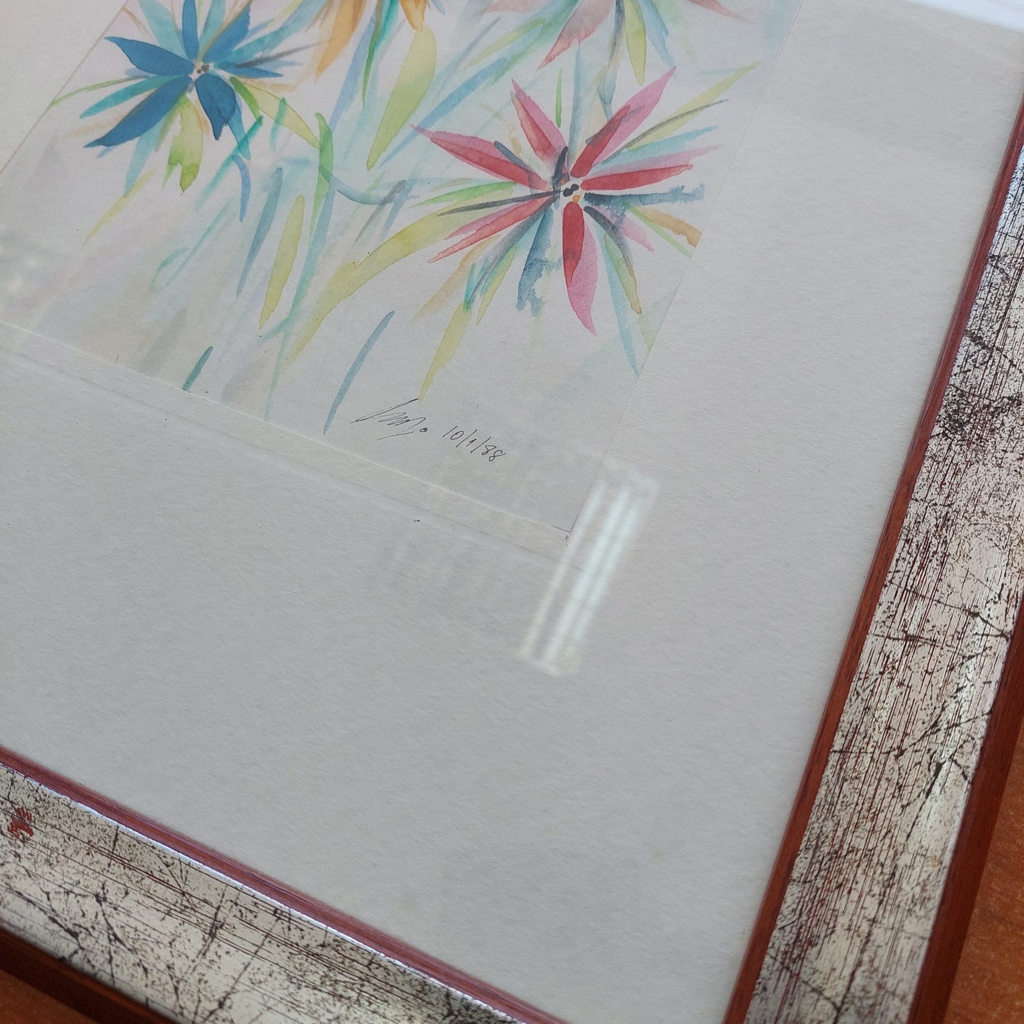 Quadro Acquarello Fiori Firmato