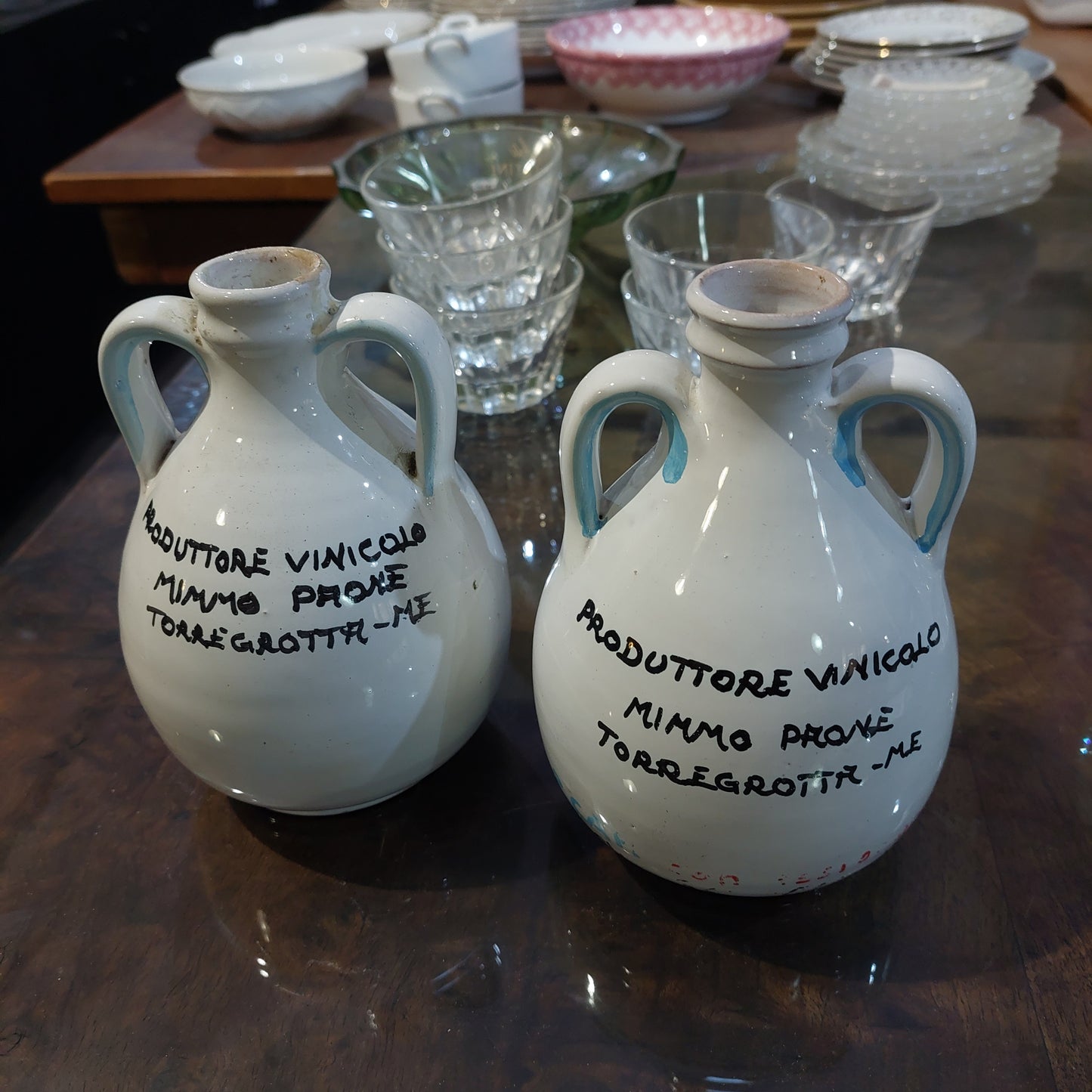 Coppia Anfore Ceramica "malvasia Delle Lipari D.o.c."