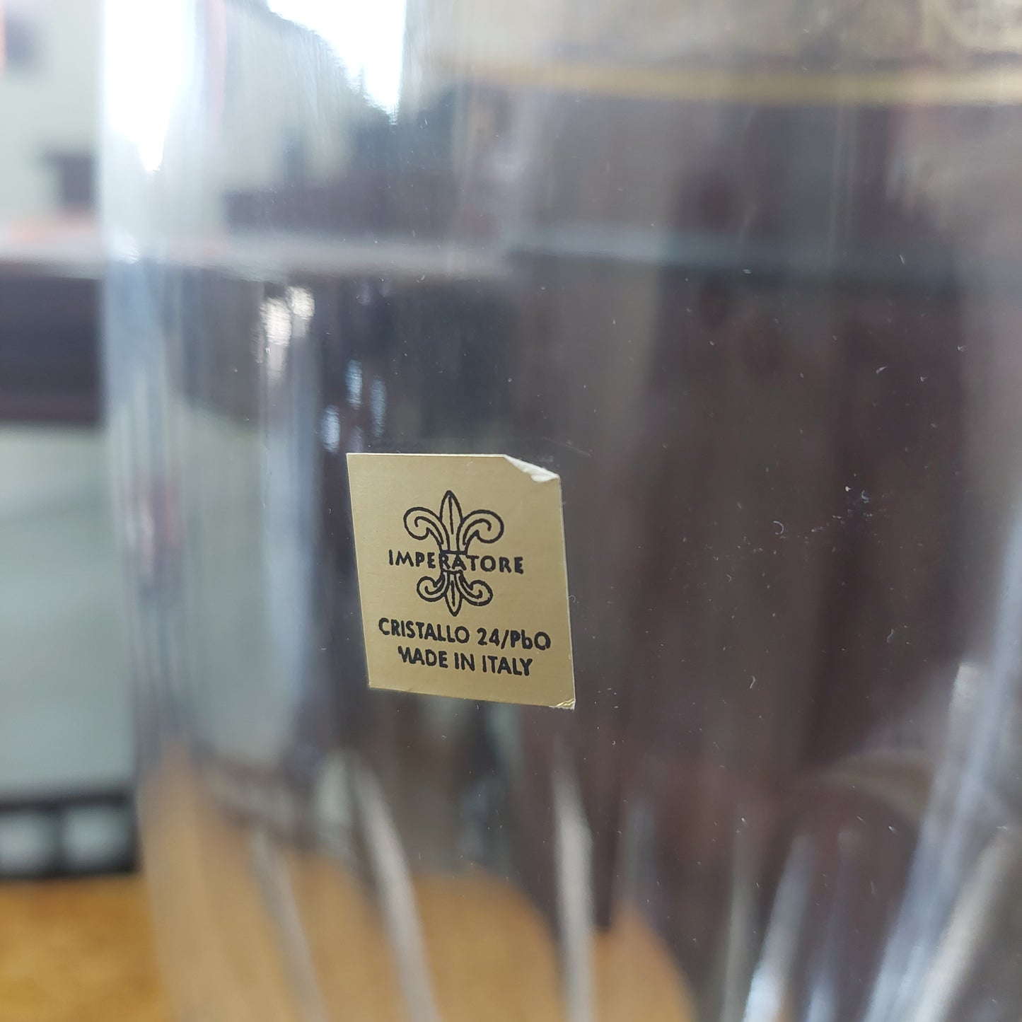 Vaso Cristallo Imperatore Decoro Oro