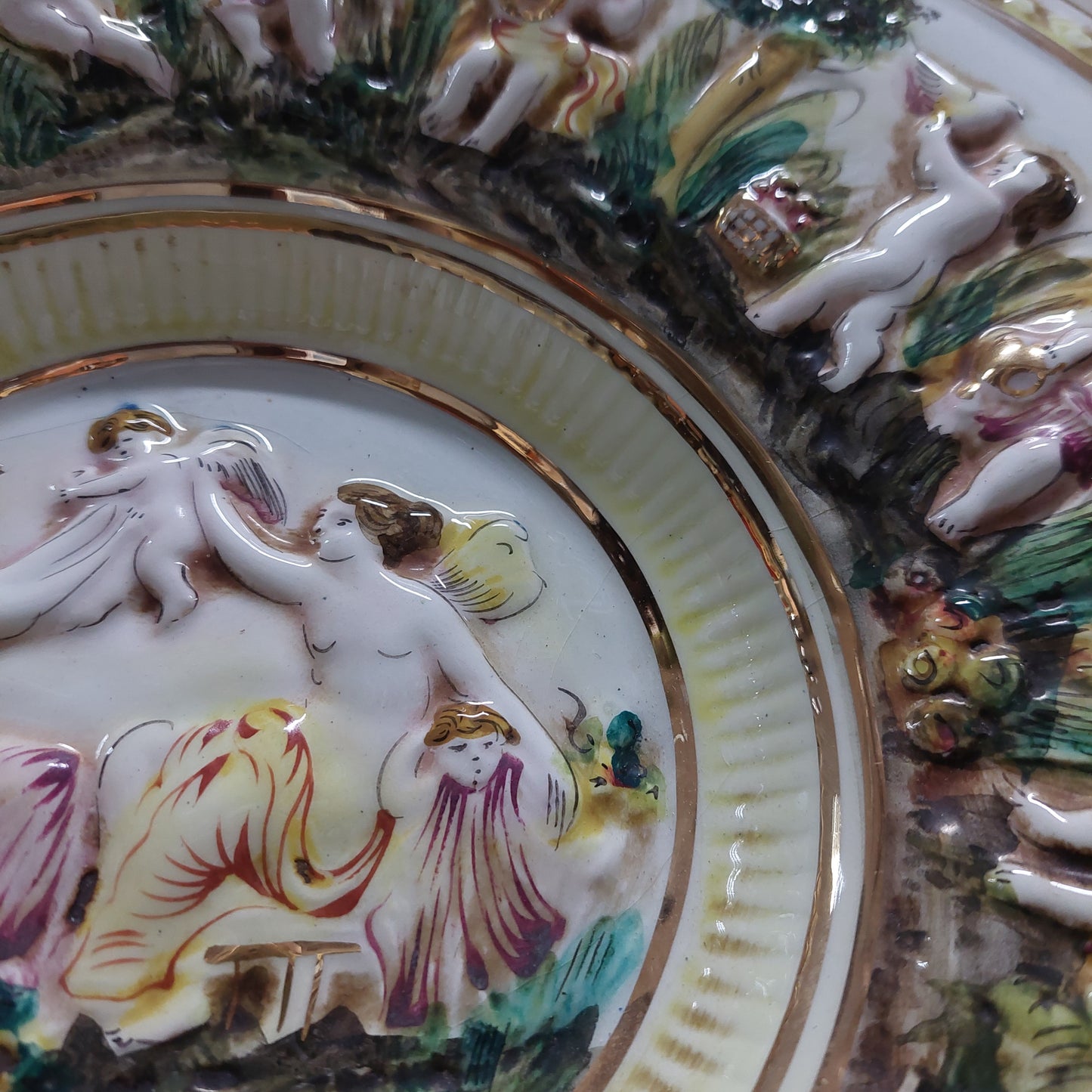 Piatto Da Parete Decorativo Porcellana Capodimonte