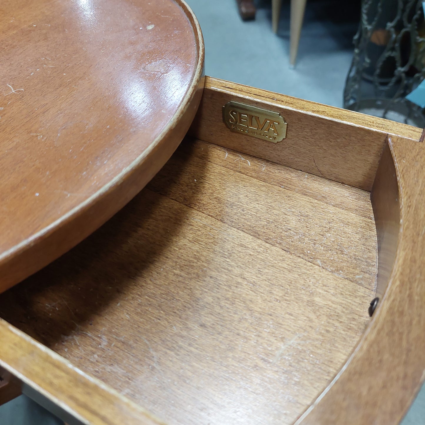 Tavolino 3/piedi Cigno 1/c "selva" Made In Italy D37x62h