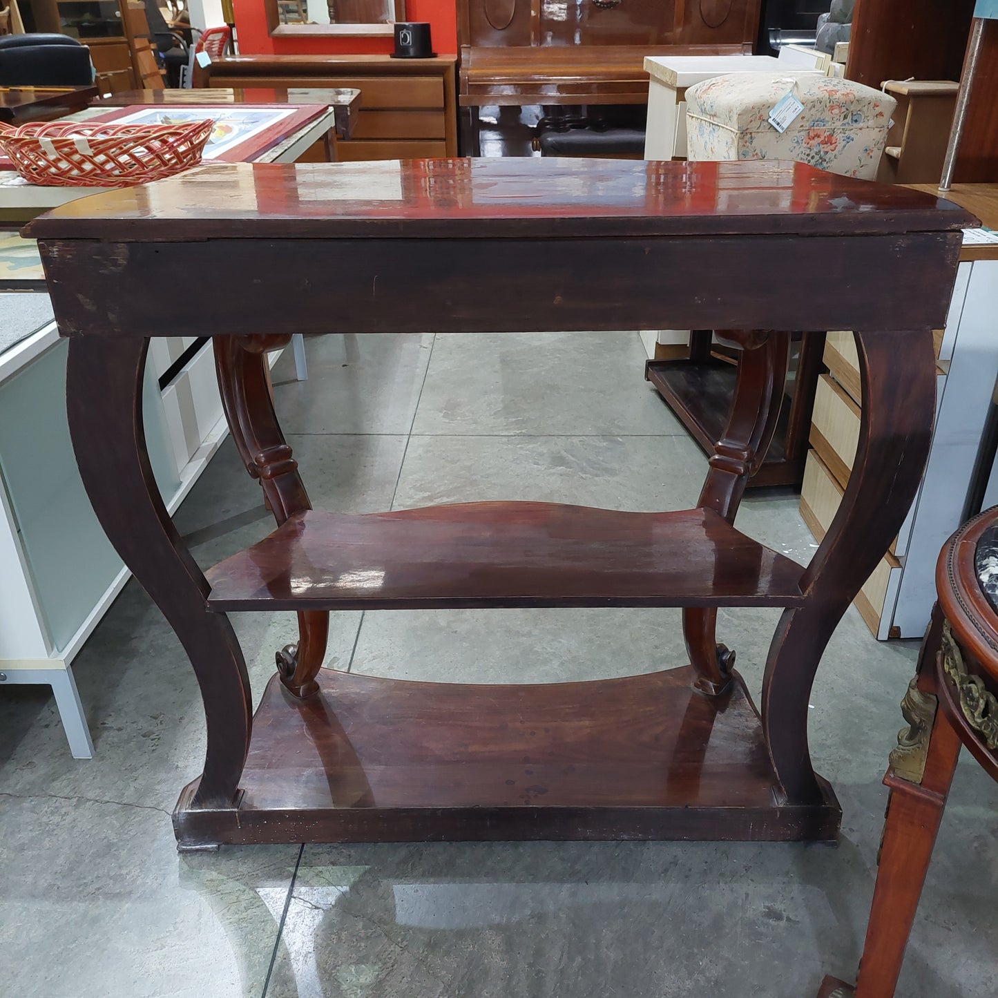 Consolle St. Luigi Filippo 2/ripiani 1/ribalta '800