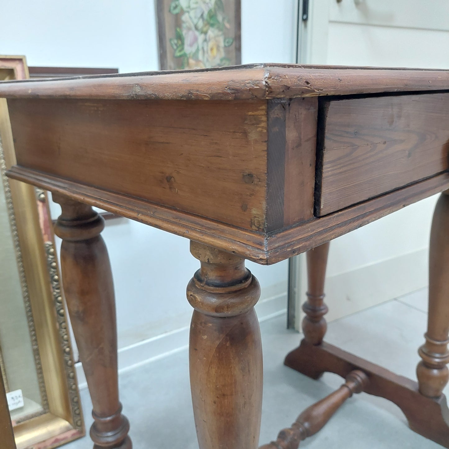 Tavolino Da Lavoro Legno Primi '900 1/c Cm71x50x73h
