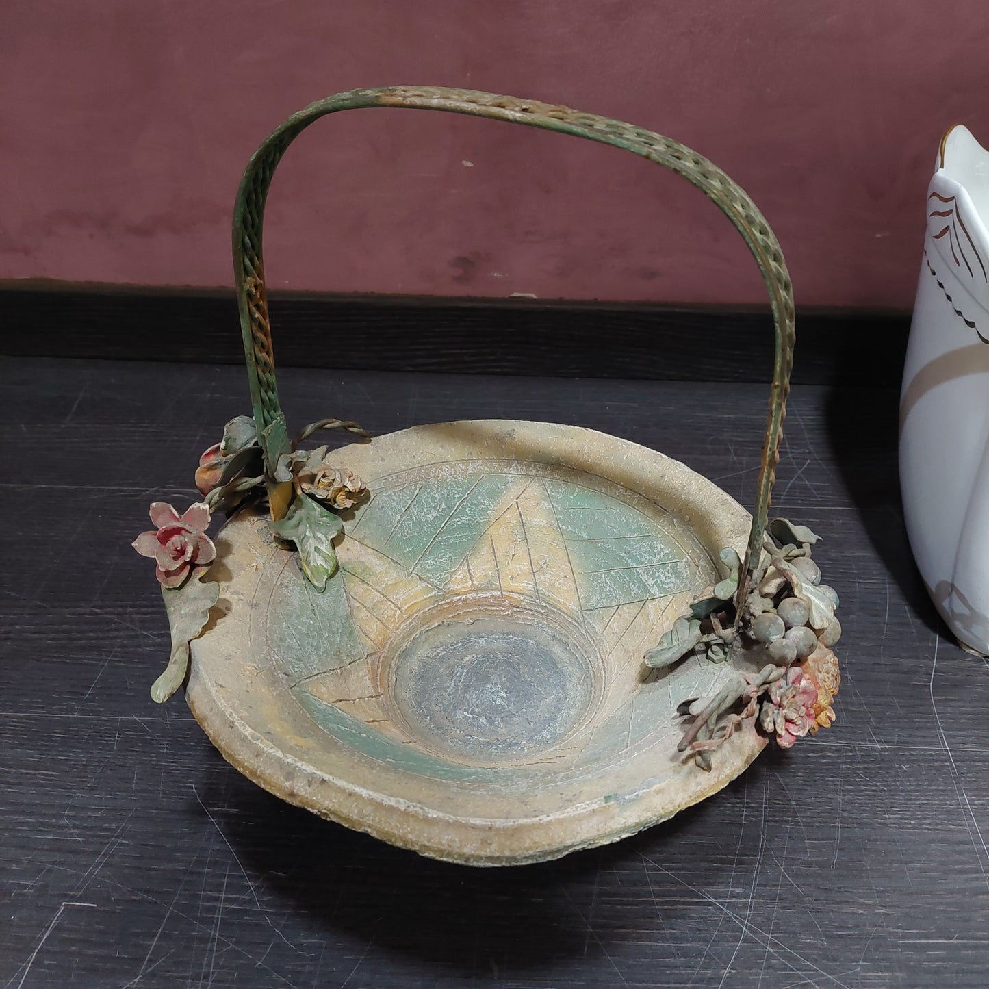 Cachepot Terracotta*/ferro Decori Frutta D28x30h