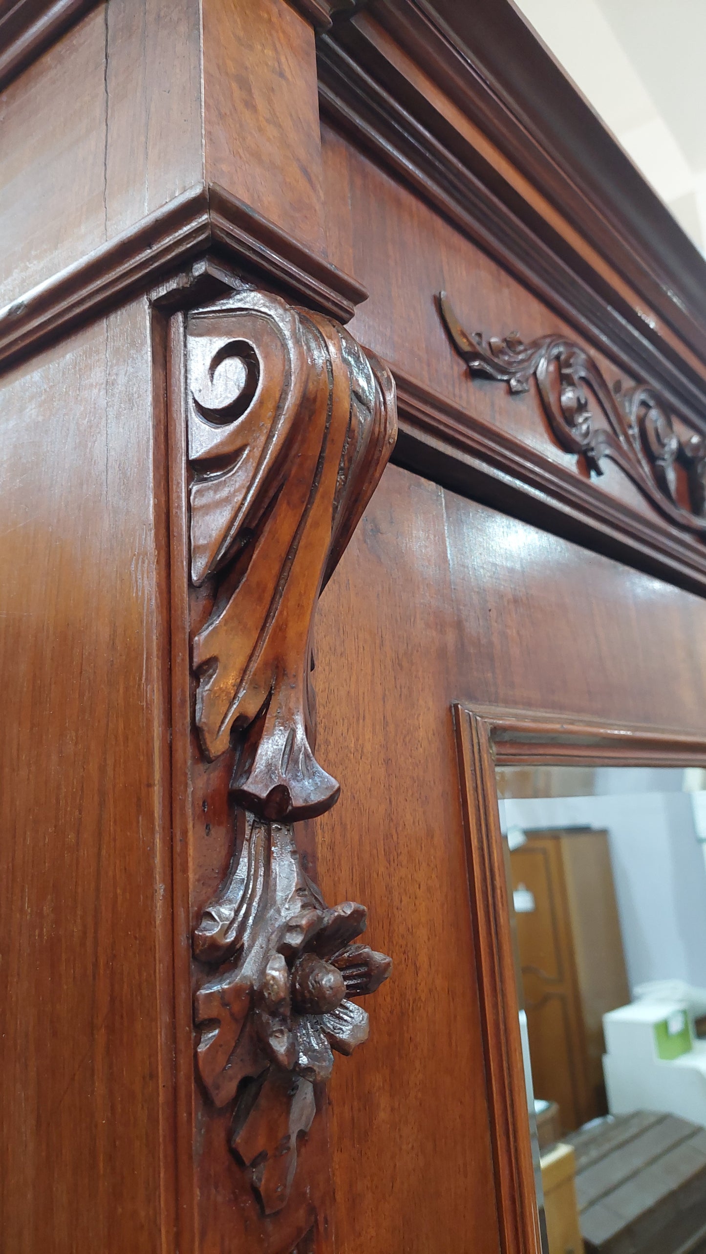 Armadio Legno Con Specchio '800