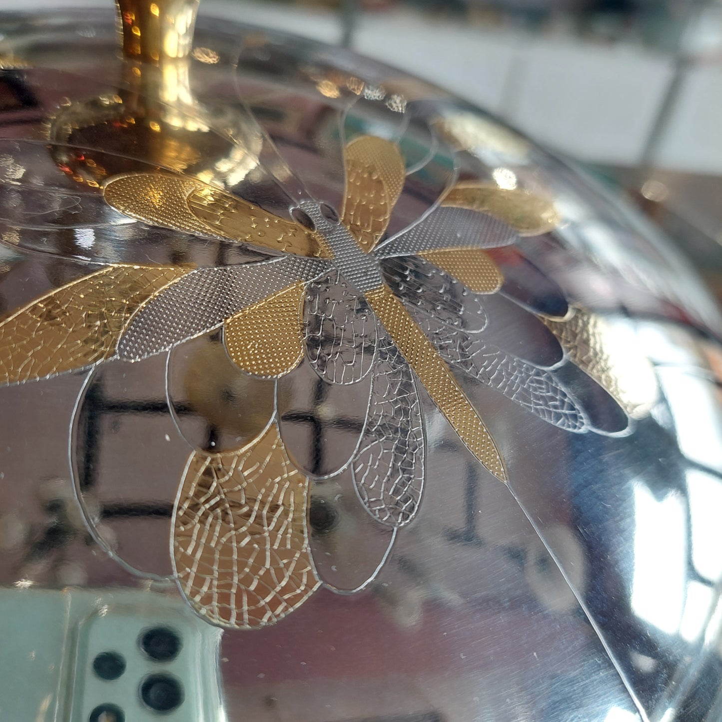 Pirofila Inoxpran Acciaio Plexiglass Decori Oro