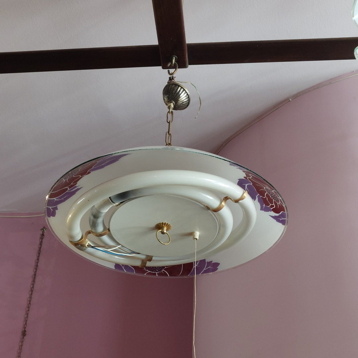 Lampadario* Cupola Vetro Fiori D50