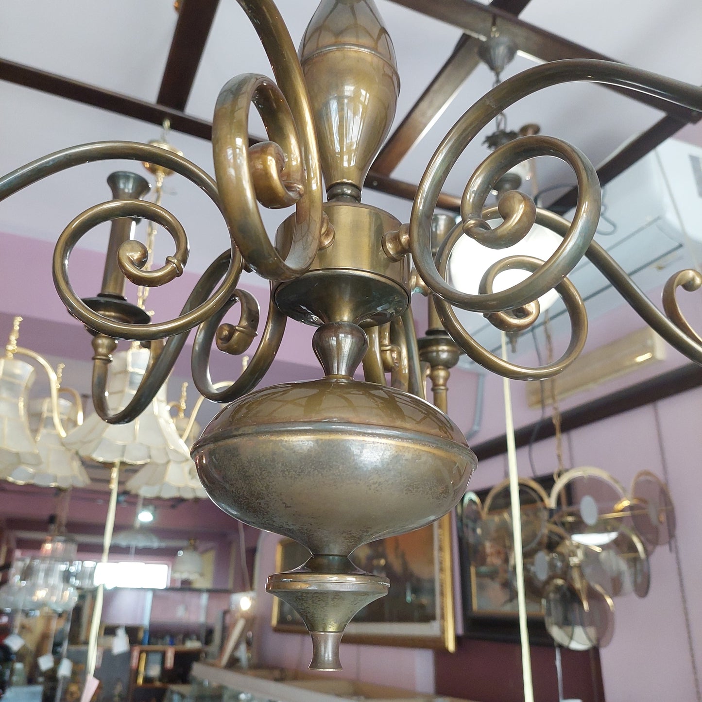 Lampadario Metallo/ottone 6 Luci