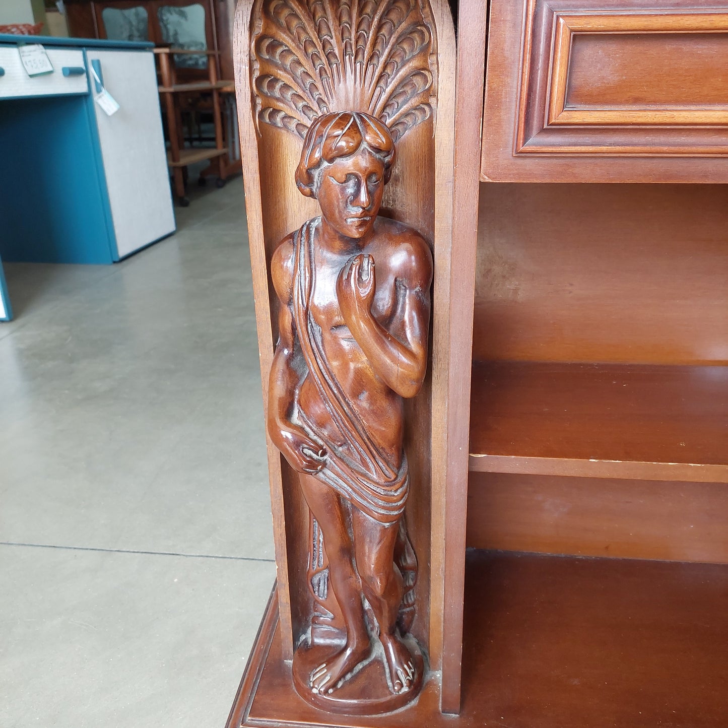 Entratina Legno 1/c Con Statue Cm112x35x85h