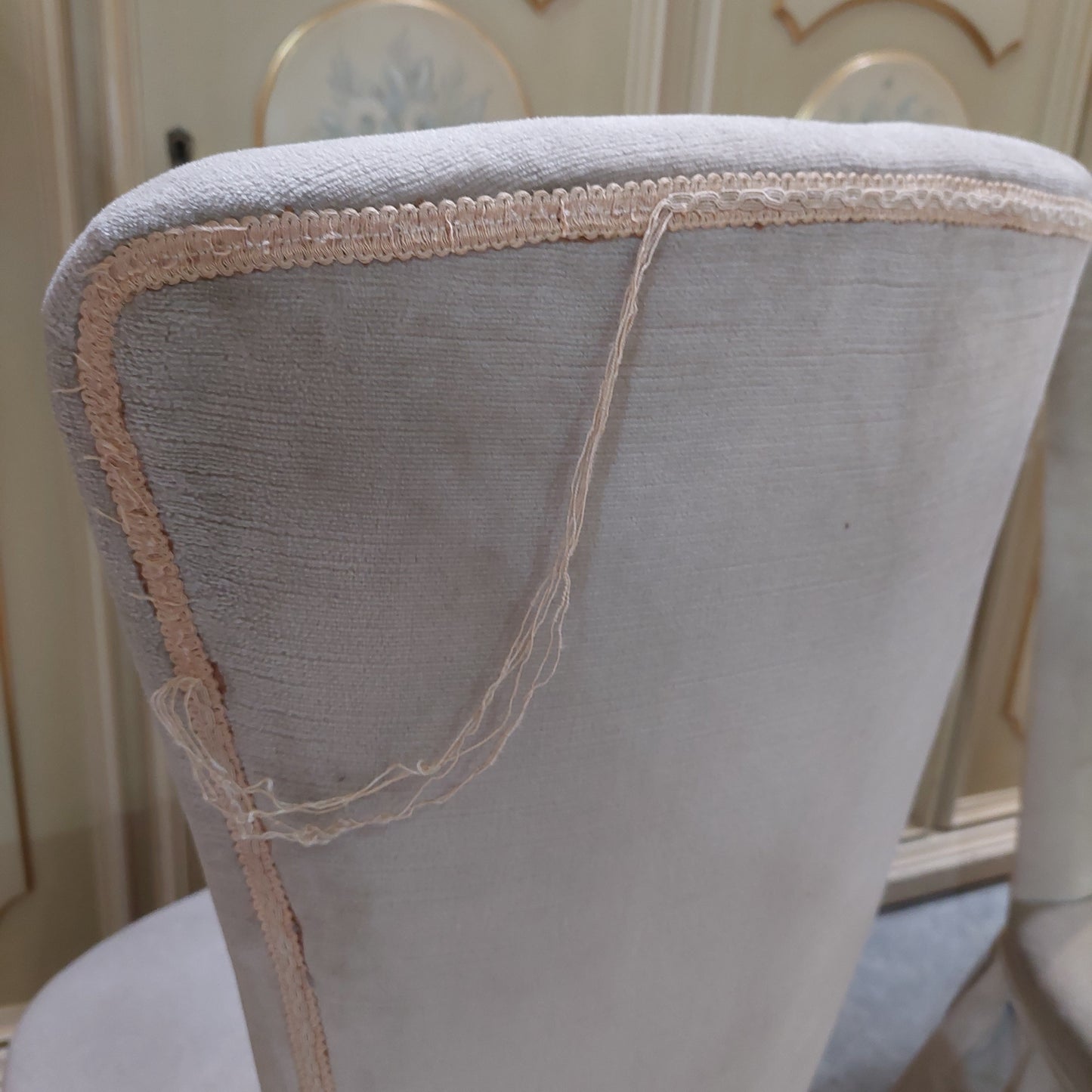 Poltroncina Da Camera Velluto Beige Anni 50