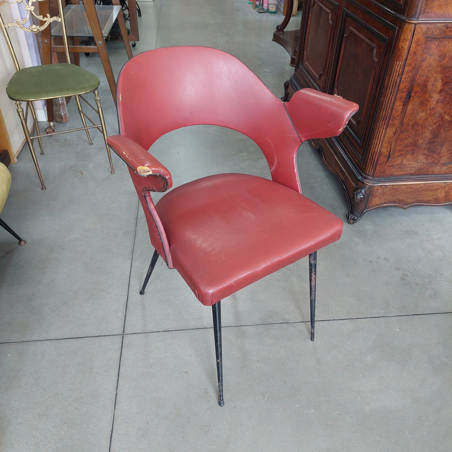 Poltroncina Vintage Bordeaux Anni 60