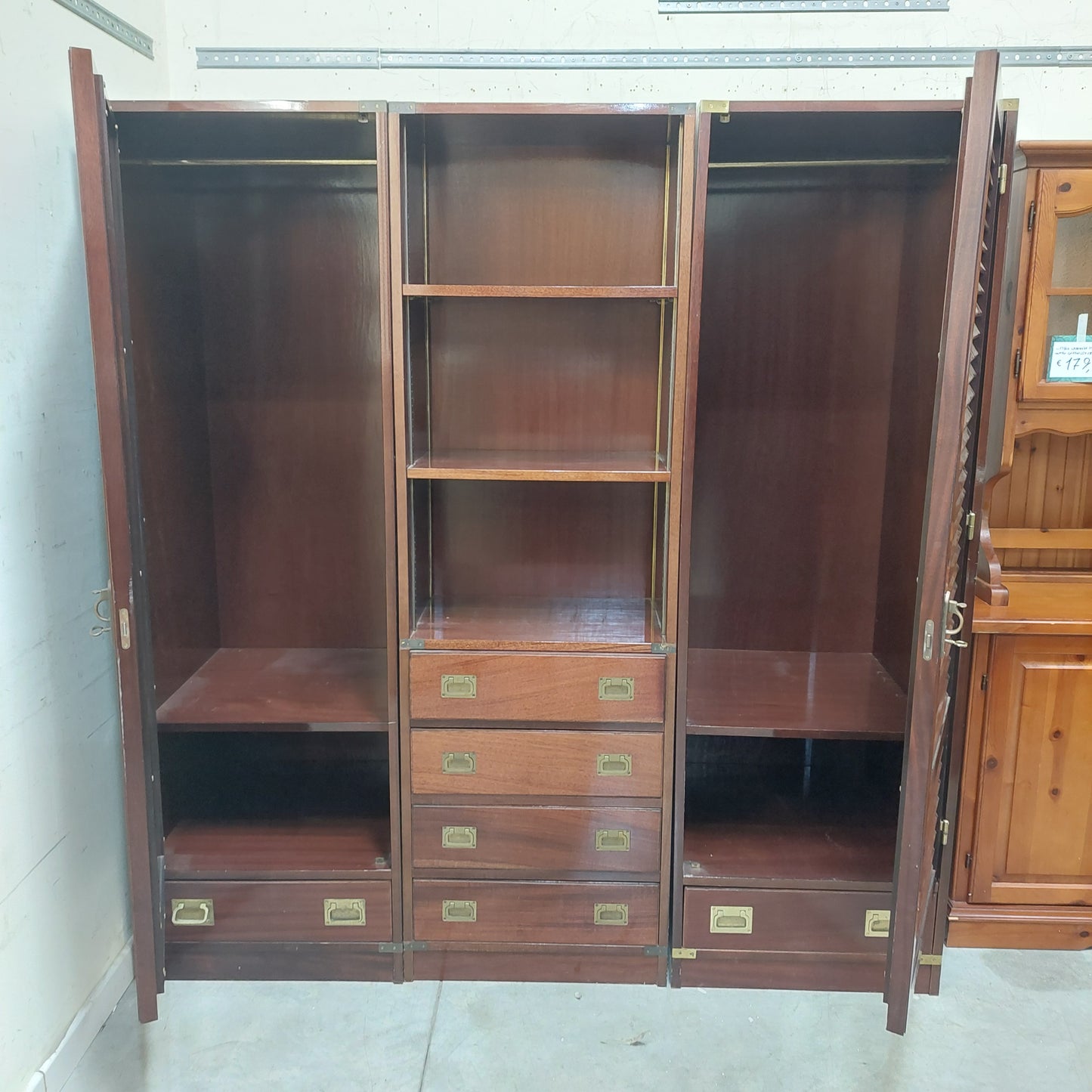 Armadio Legno Stile Marinaro 2/ante 6/cassetti Cm180x60x190h