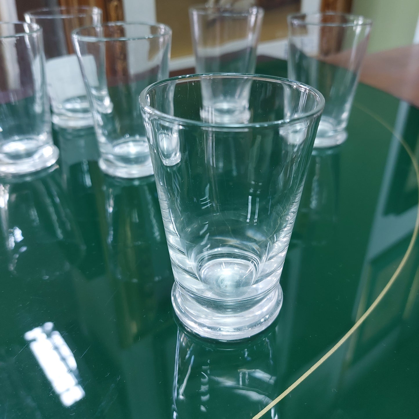 Set/6 Bicchierini Vetro Liscio Vintage