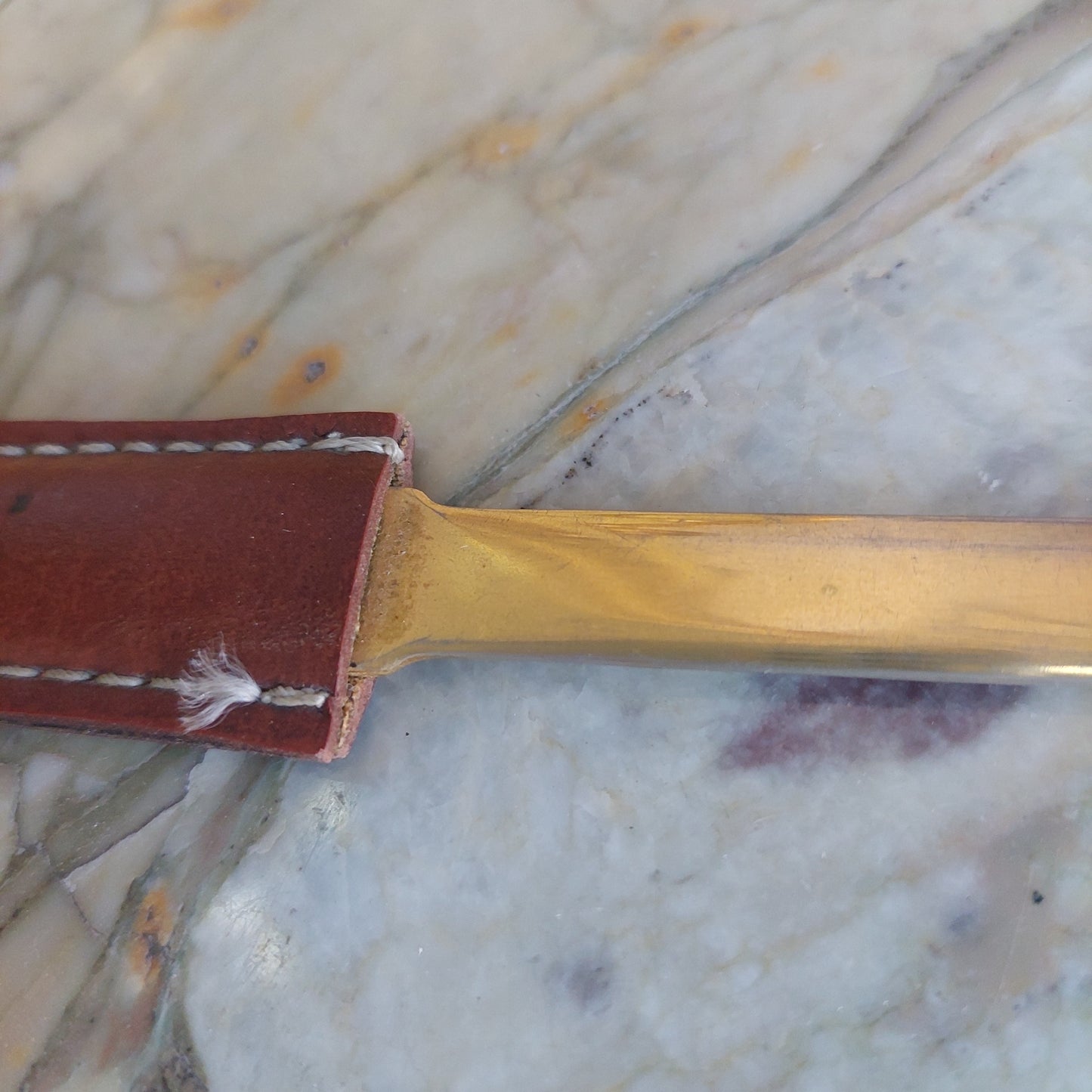 Tagliacarte Da Scrivania Manico Pelle