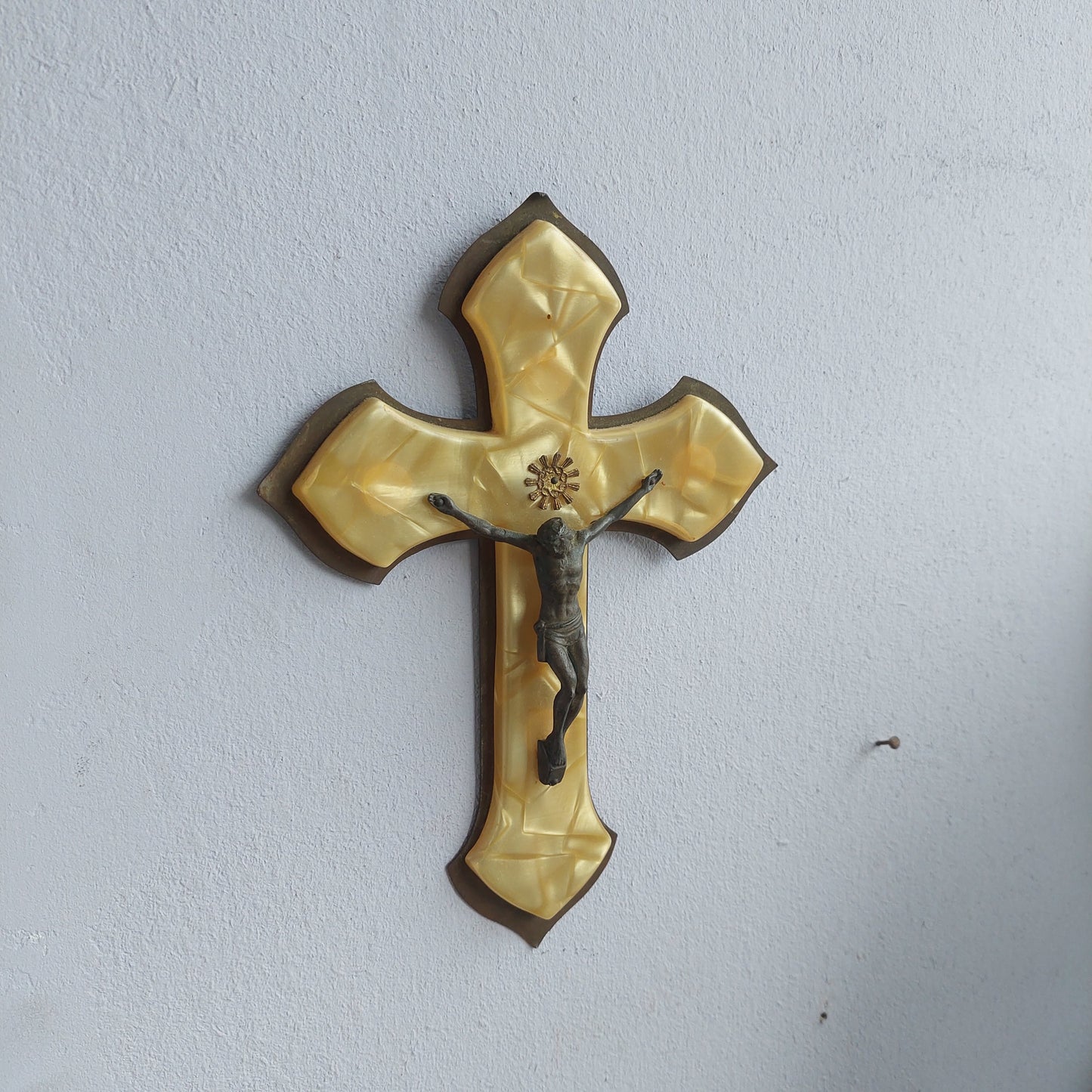 Crocifisso Ottone Vintage Cm20x14