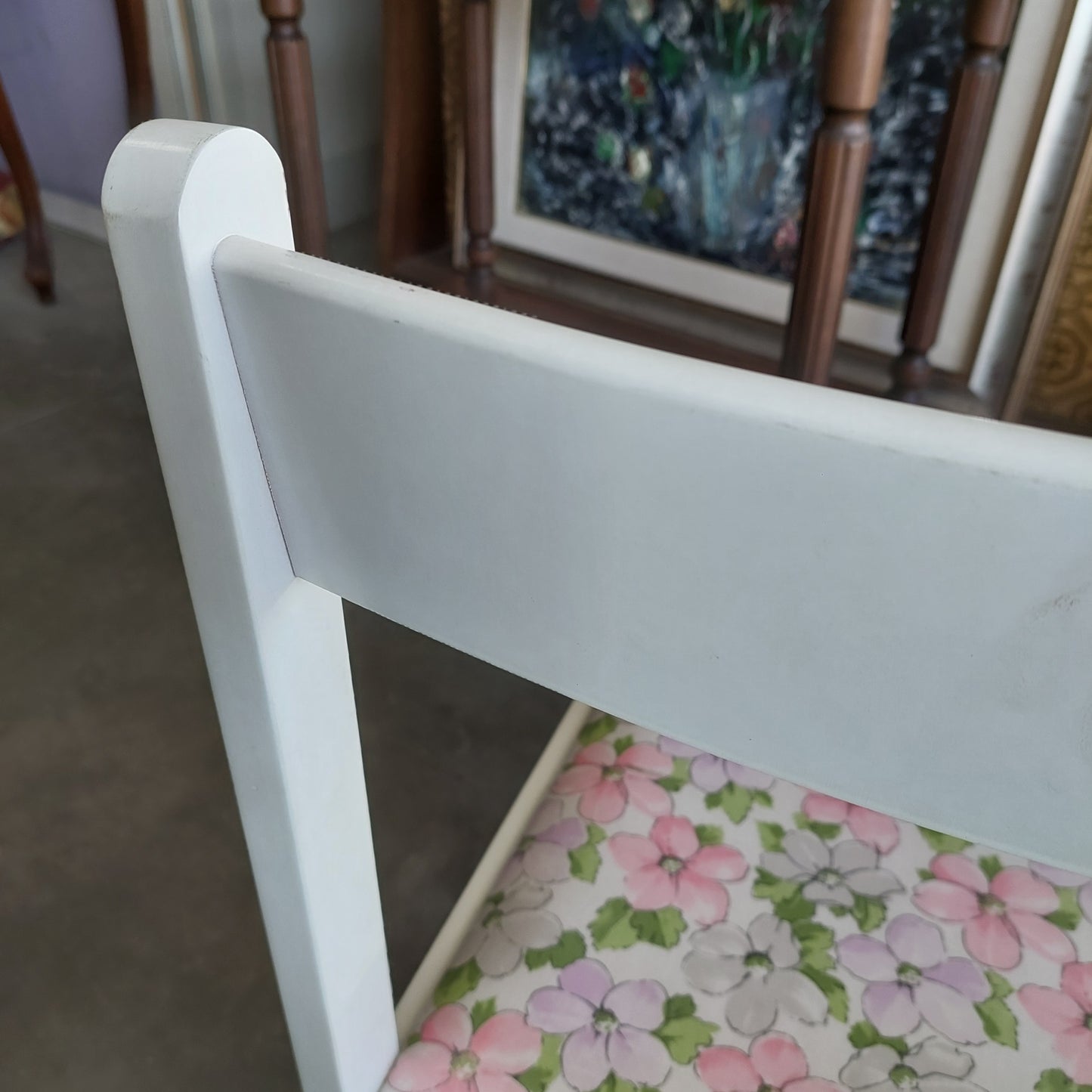 Sedia Legno Bianco Imb. Fiori