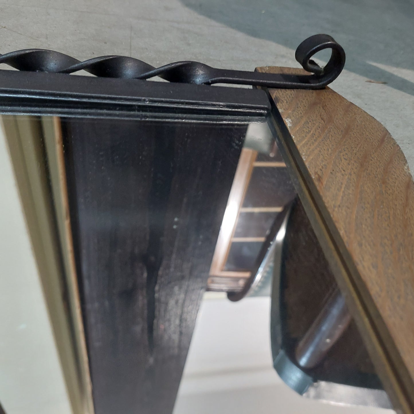 Specchio Legno/ferro Battuto Cm45x95