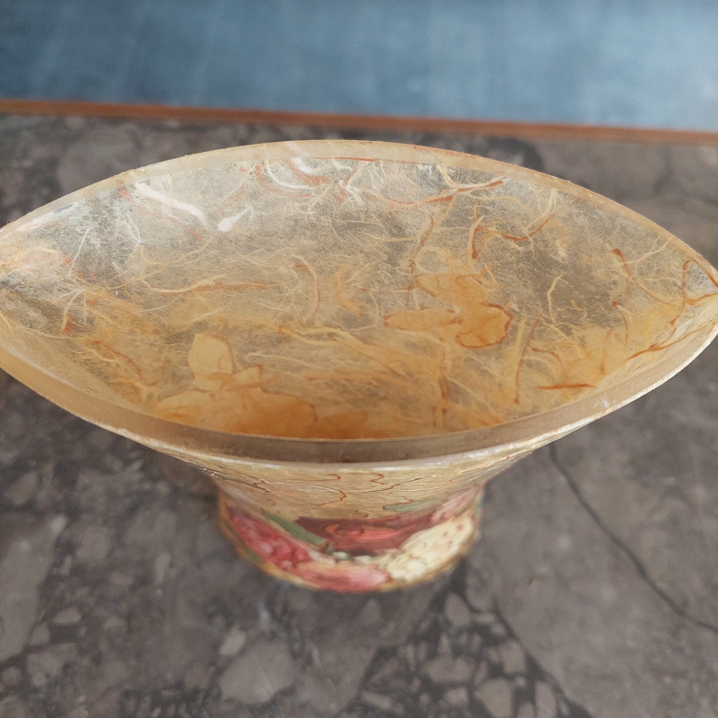 Vaso Portafiori Vetro Dipinto Rose