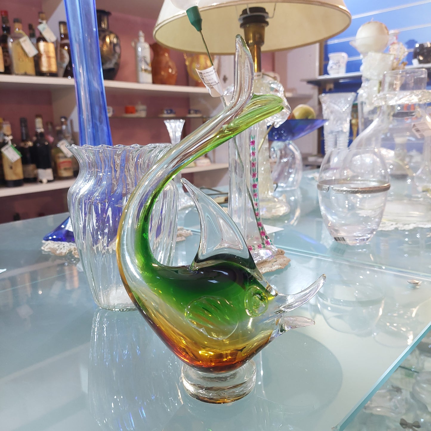 Statua Pesce Vetro Di Murano Vintage