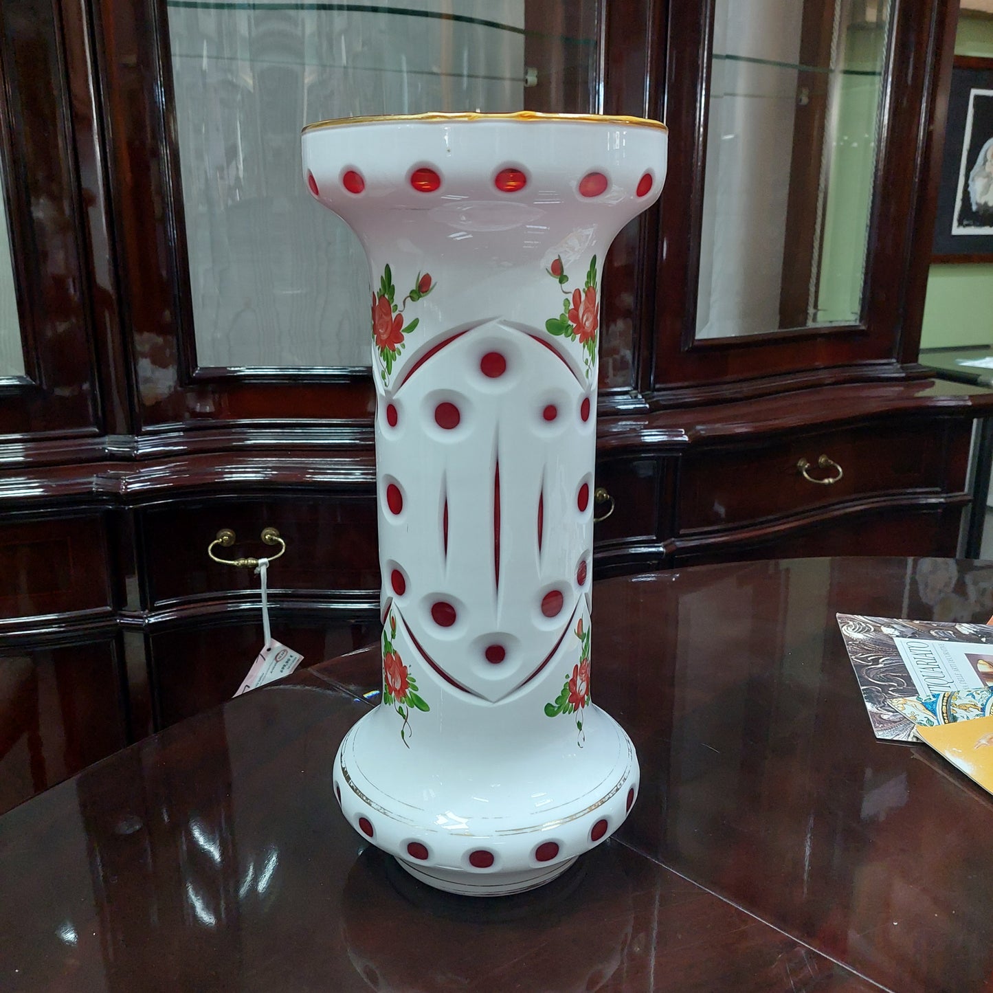 Vaso Cristallo Di Boemia Dipinto Primi 900