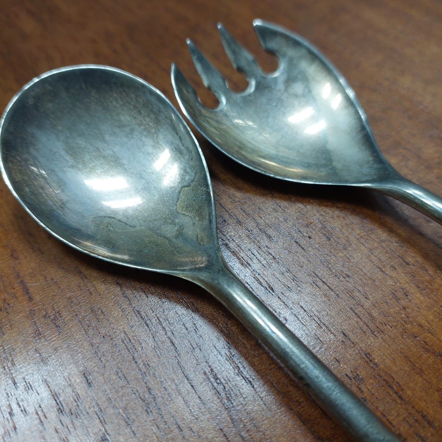 Set/2 Posate Insalata Silver Plated Italy