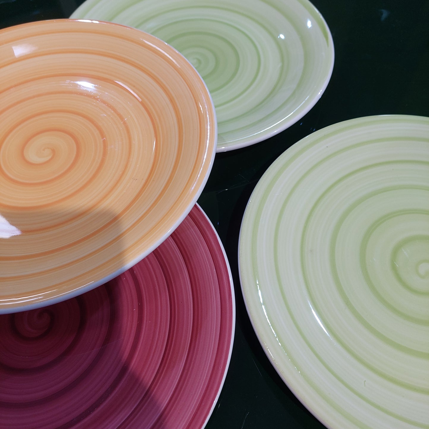 Set/4 Piatti Piani Assortiti Arte Ceramica Italiana