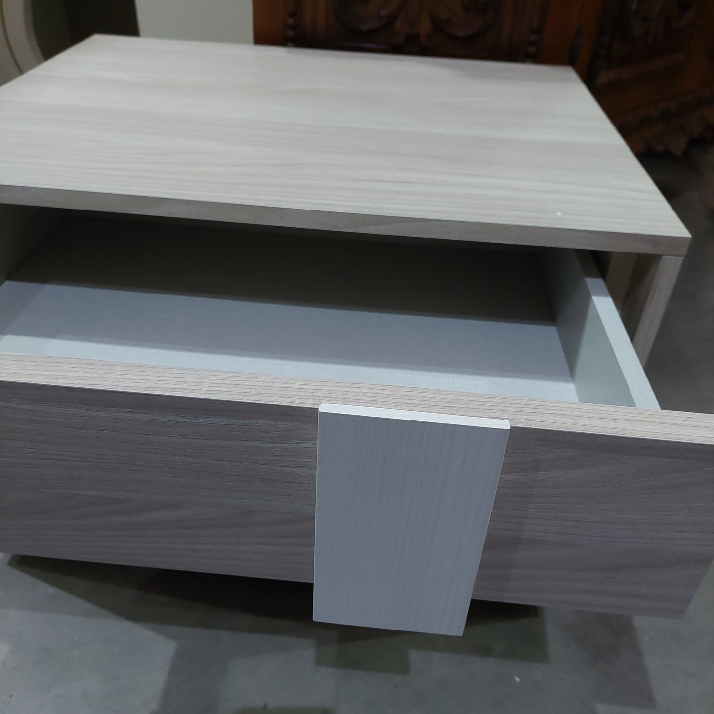 Comodino Rovere/bianco 2 Cassetti Cm56x45x41h