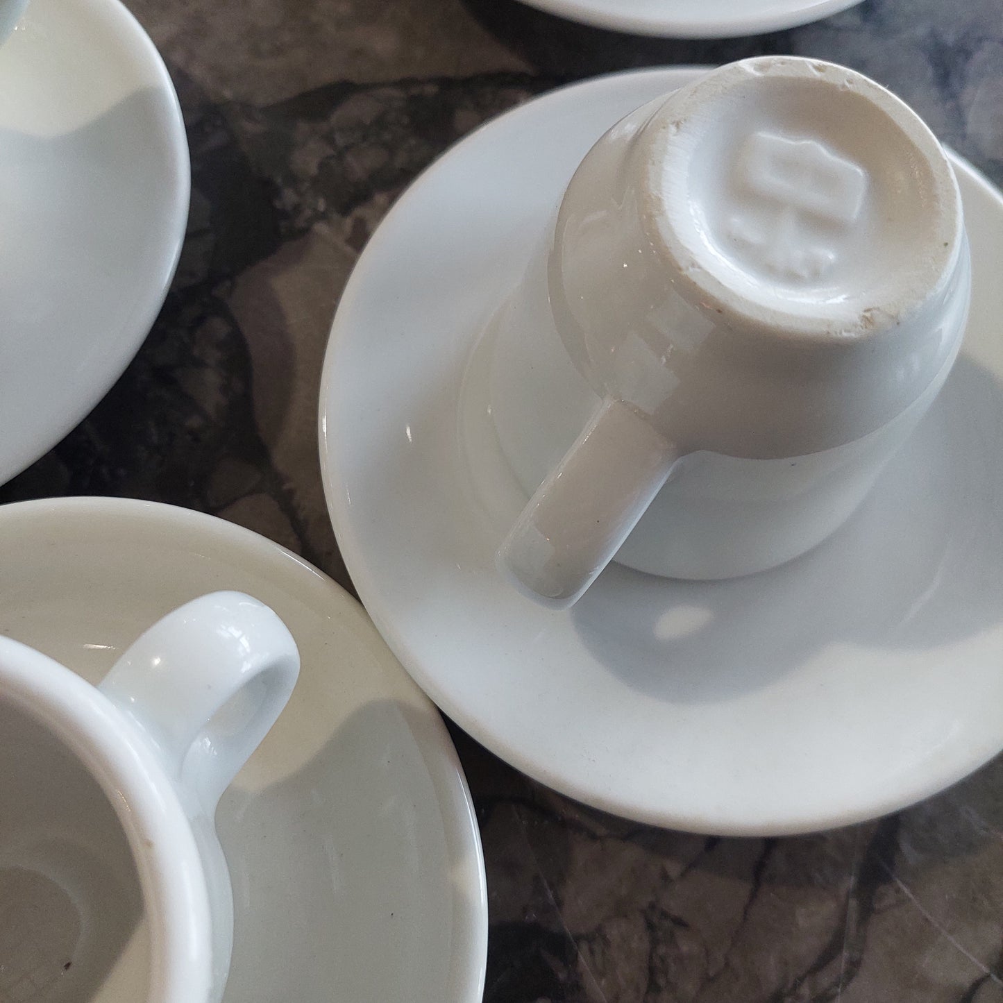 Set/4 Tazzine Caffè Ceramica Bianca "da Bar"