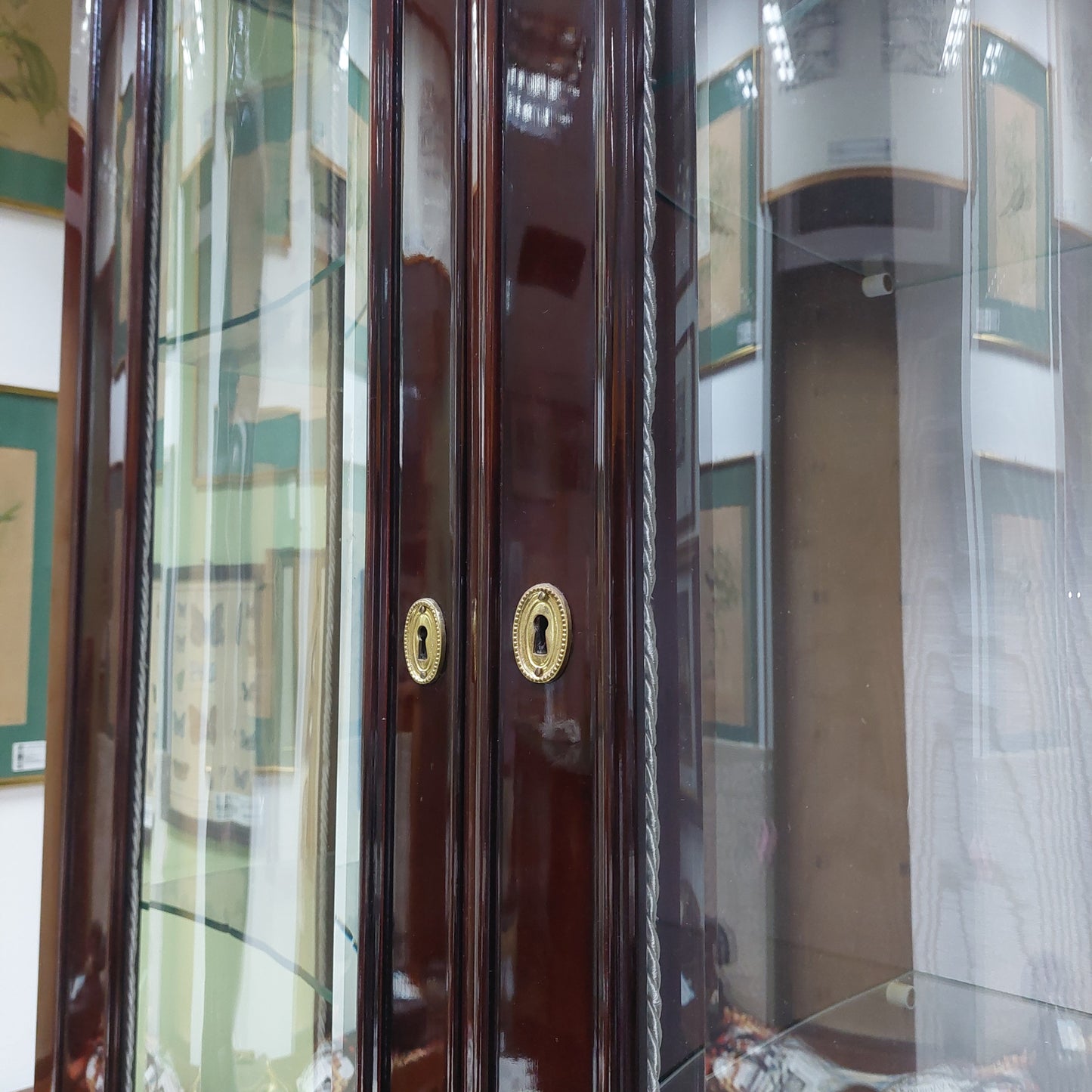 Vetrina Cristalliera Mogano St.inglese 6/s 3/c Cm181x45x230h