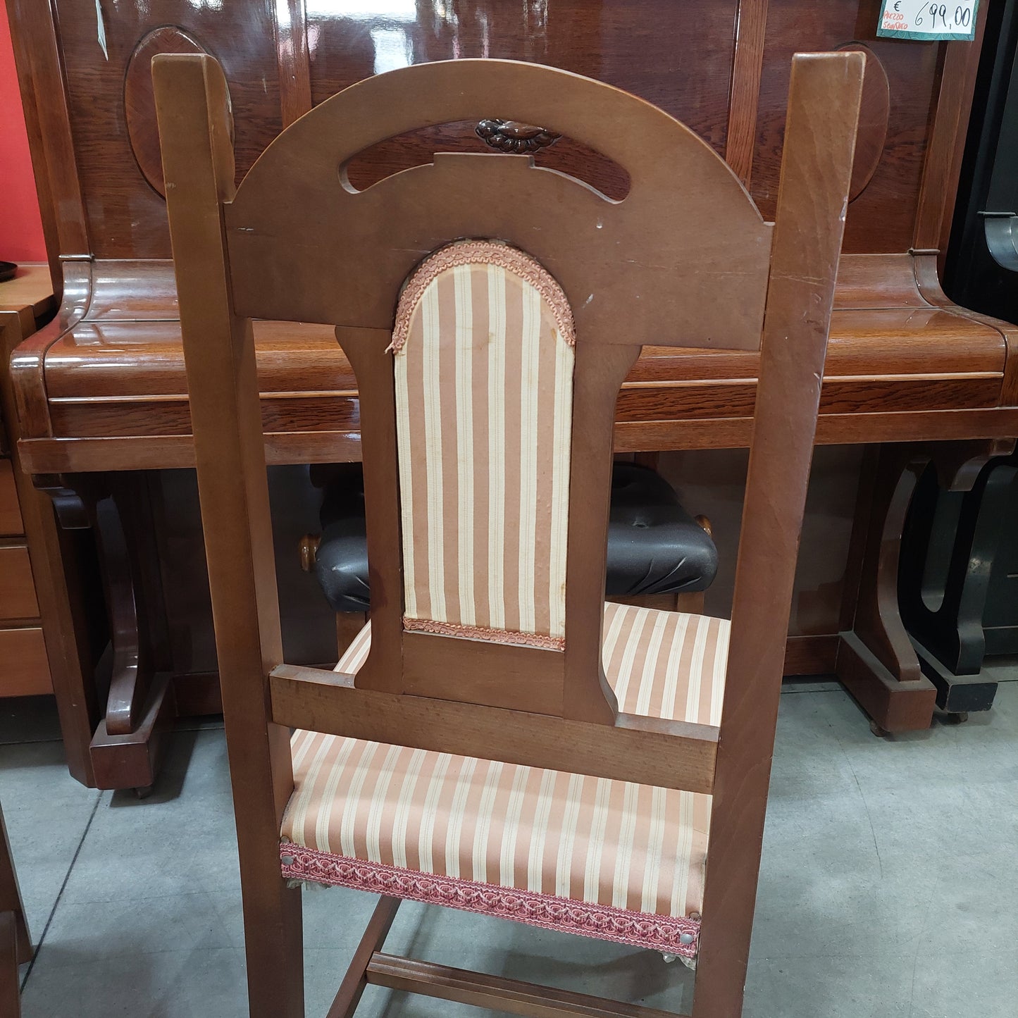 Sedia Legno/rivestita Anni '60
